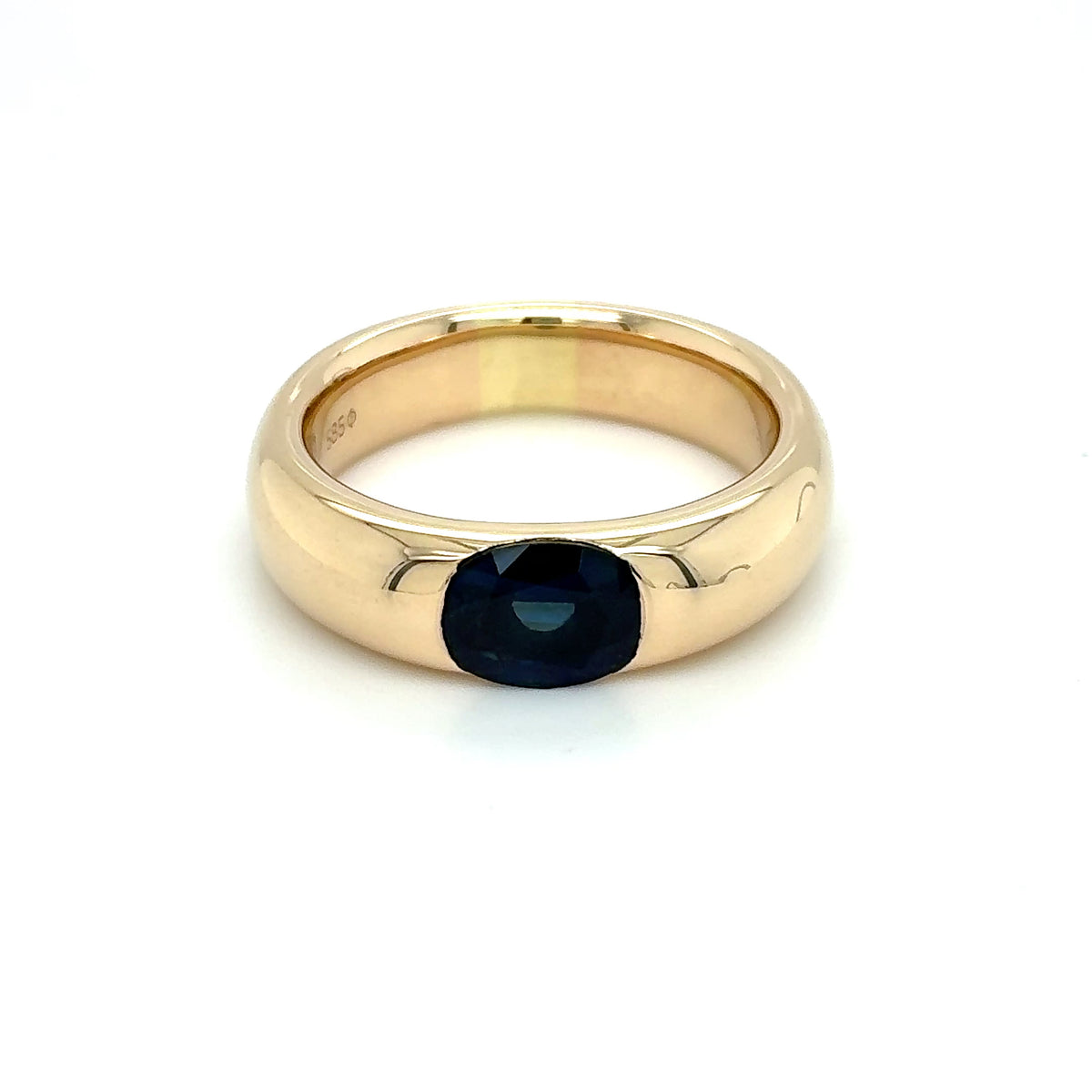 Saphir Ring Gelbgold 585/14kt Gold Gr.59
