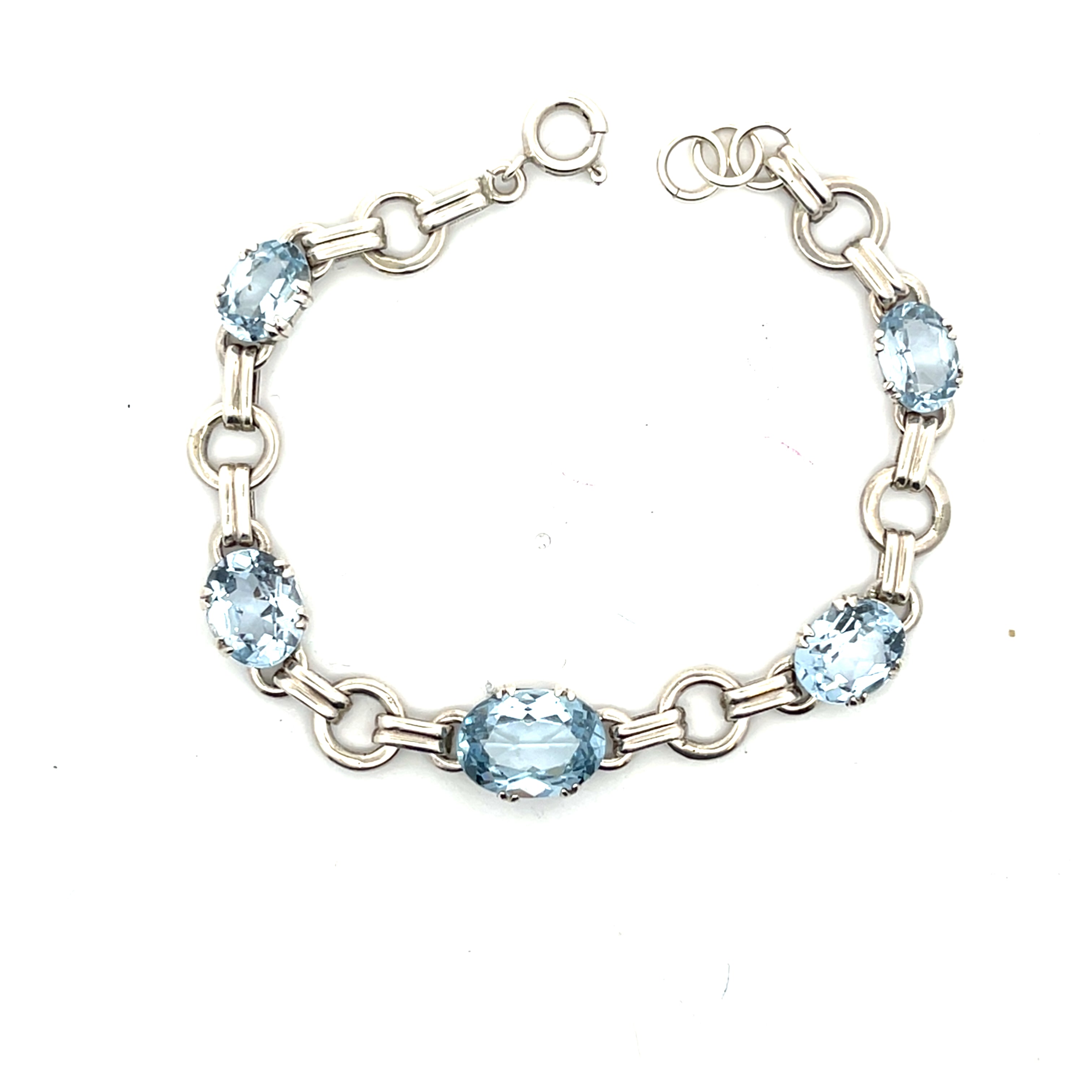 Sterling Silber 925 Armband mit hellblauen Steinen