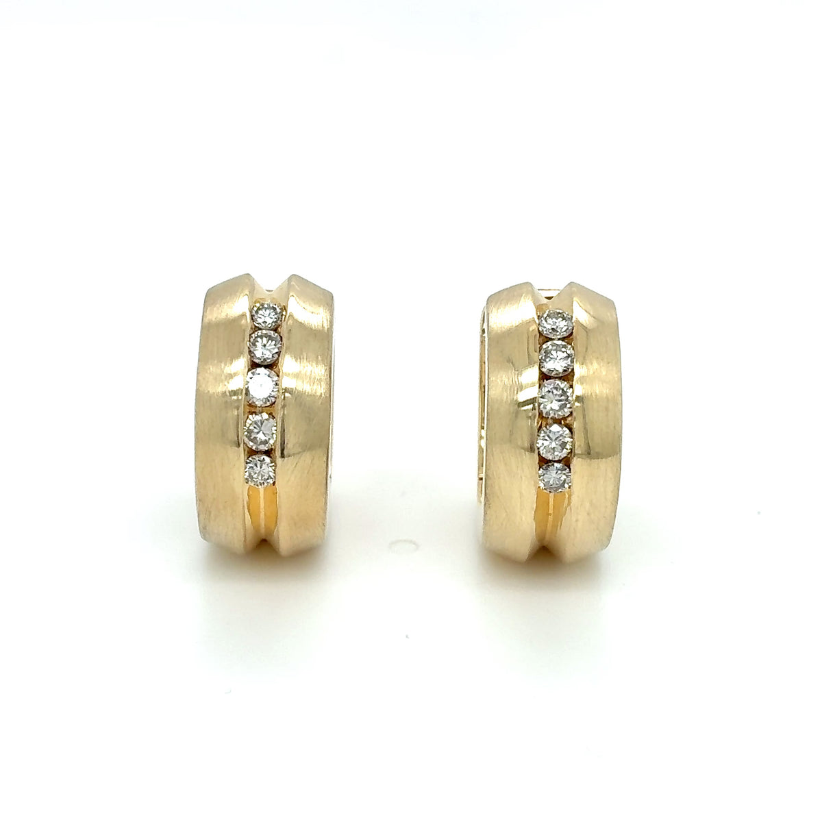 Creolen Gold Brillant Ohrringe 585 Gelbgold 14 Karat