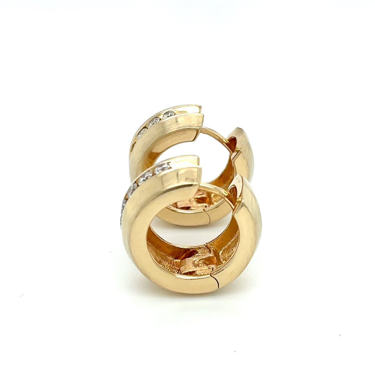 Creolen Gold Brillant Ohrringe 585 Gelbgold 14 Karat