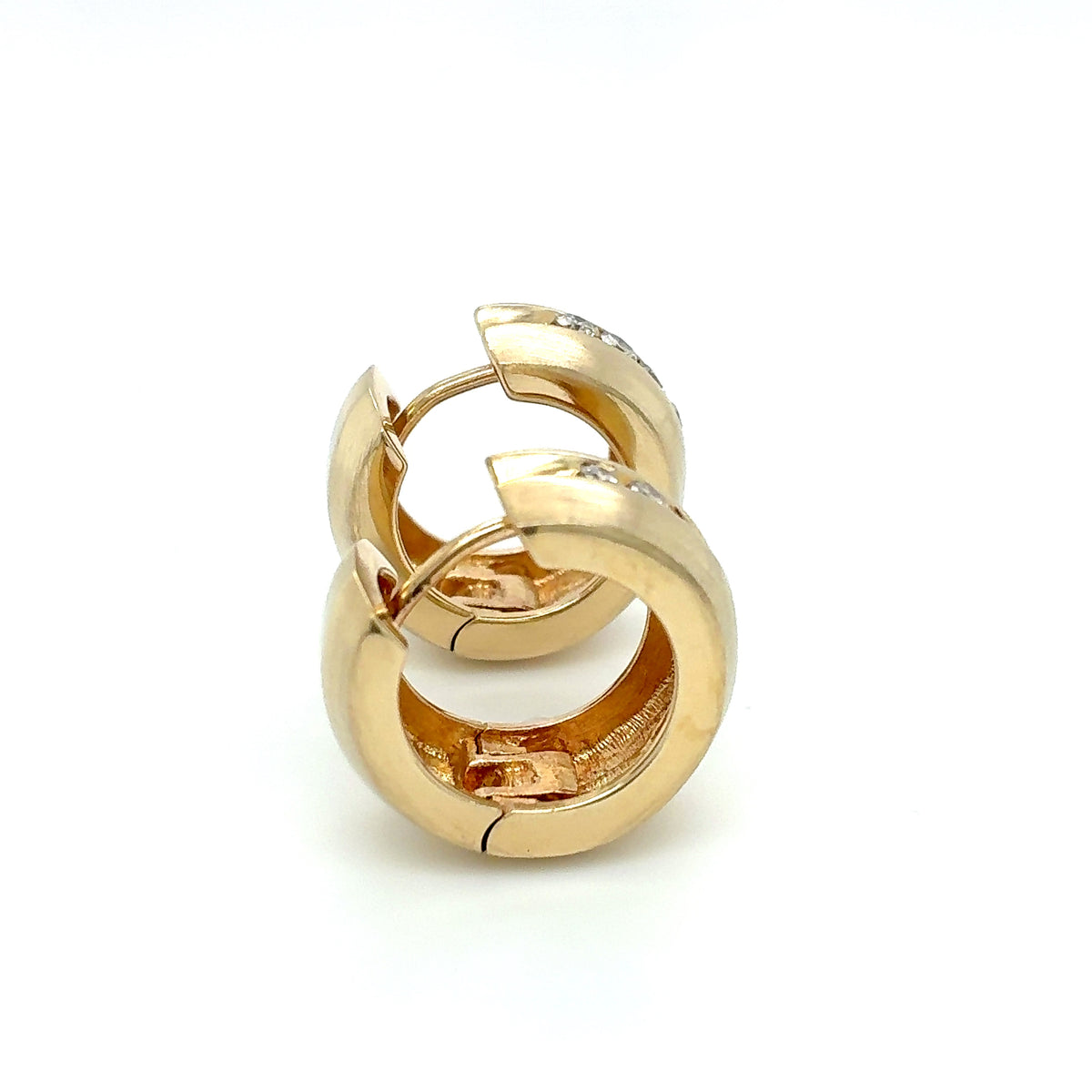 Creolen Gold Brillant Ohrringe 585 Gelbgold 14 Karat