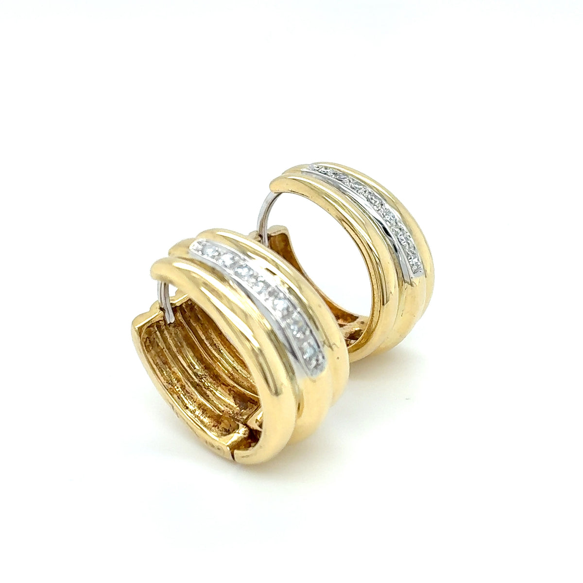 Creolen Gold Diamant Ohrringe 750 Gelbgold 18 Karat