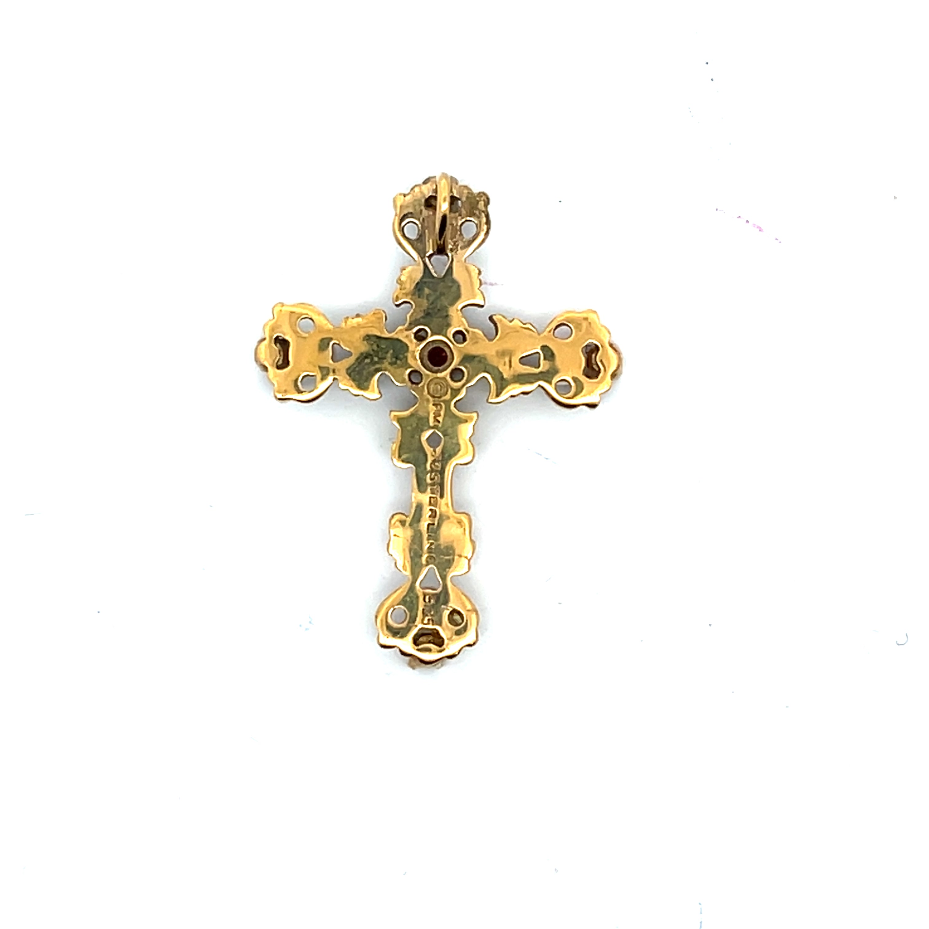Vintage Kreuzanhänger Sterling Silber 925 vergoldet