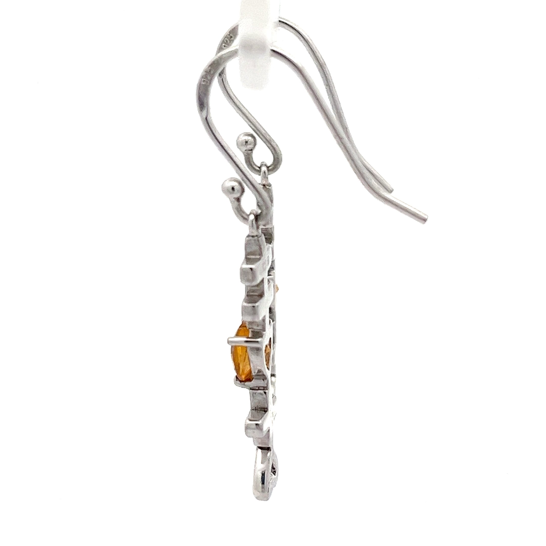 Ohrhänger / Ohrringe Sterling Silber 925 mit Farbstein gelb