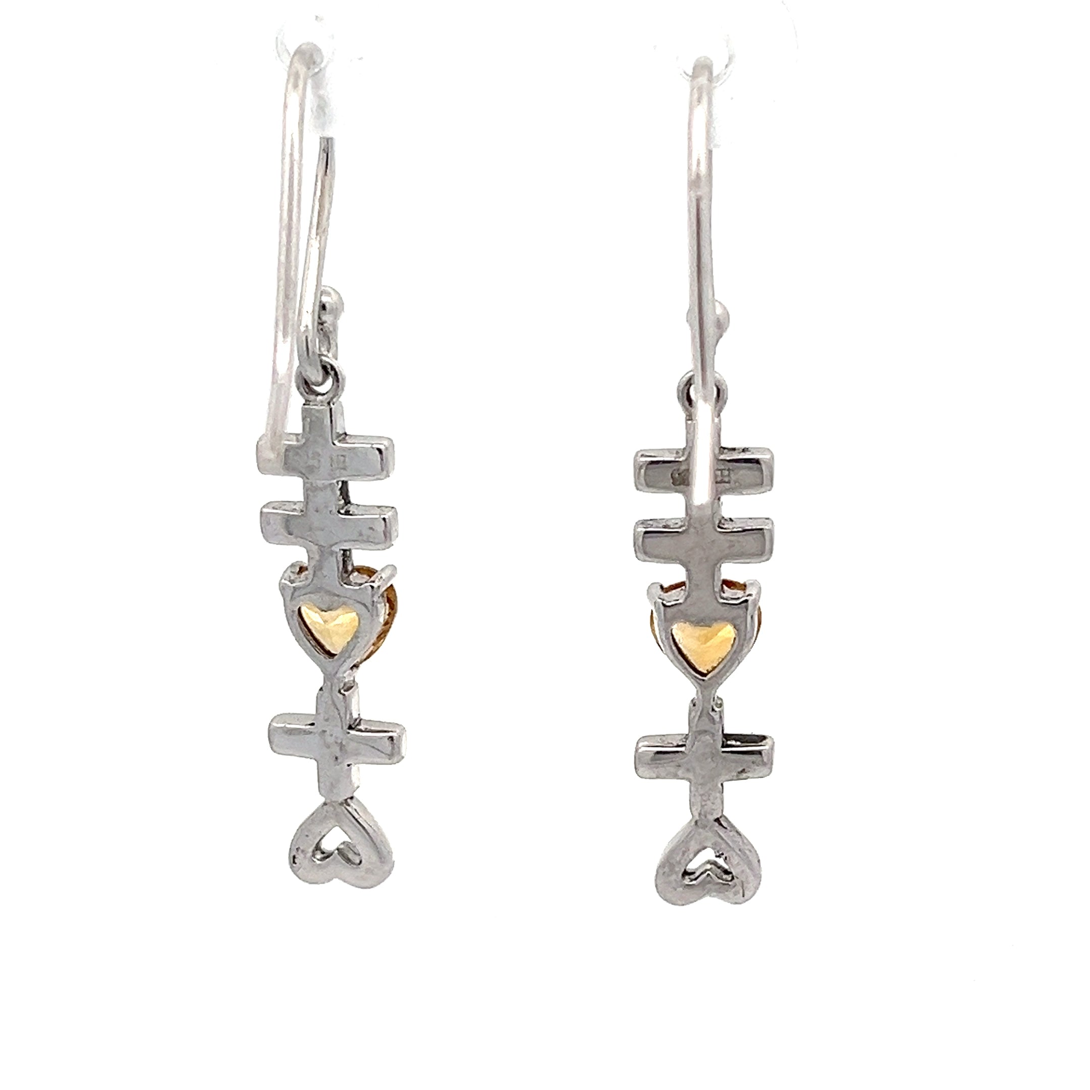Ohrhänger / Ohrringe Sterling Silber 925 mit Farbstein gelb