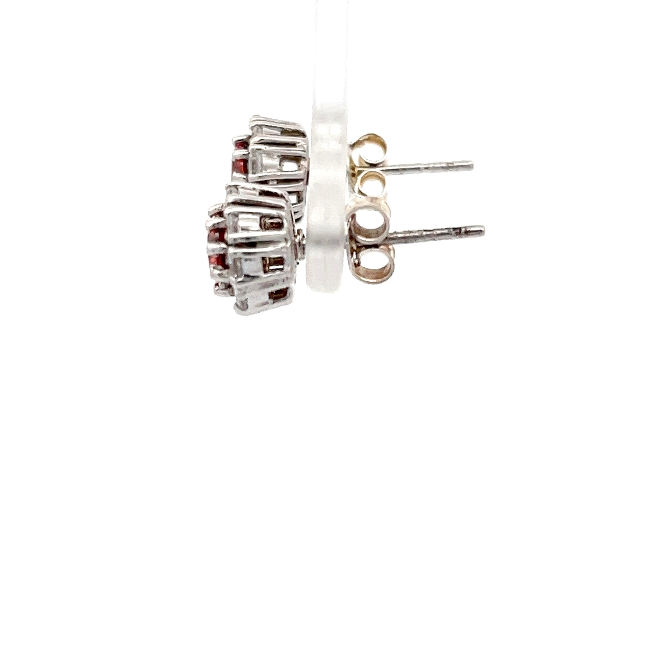 Ohrstecker / Ohrringe Sterling Silber 925 mit orangenen Steinen