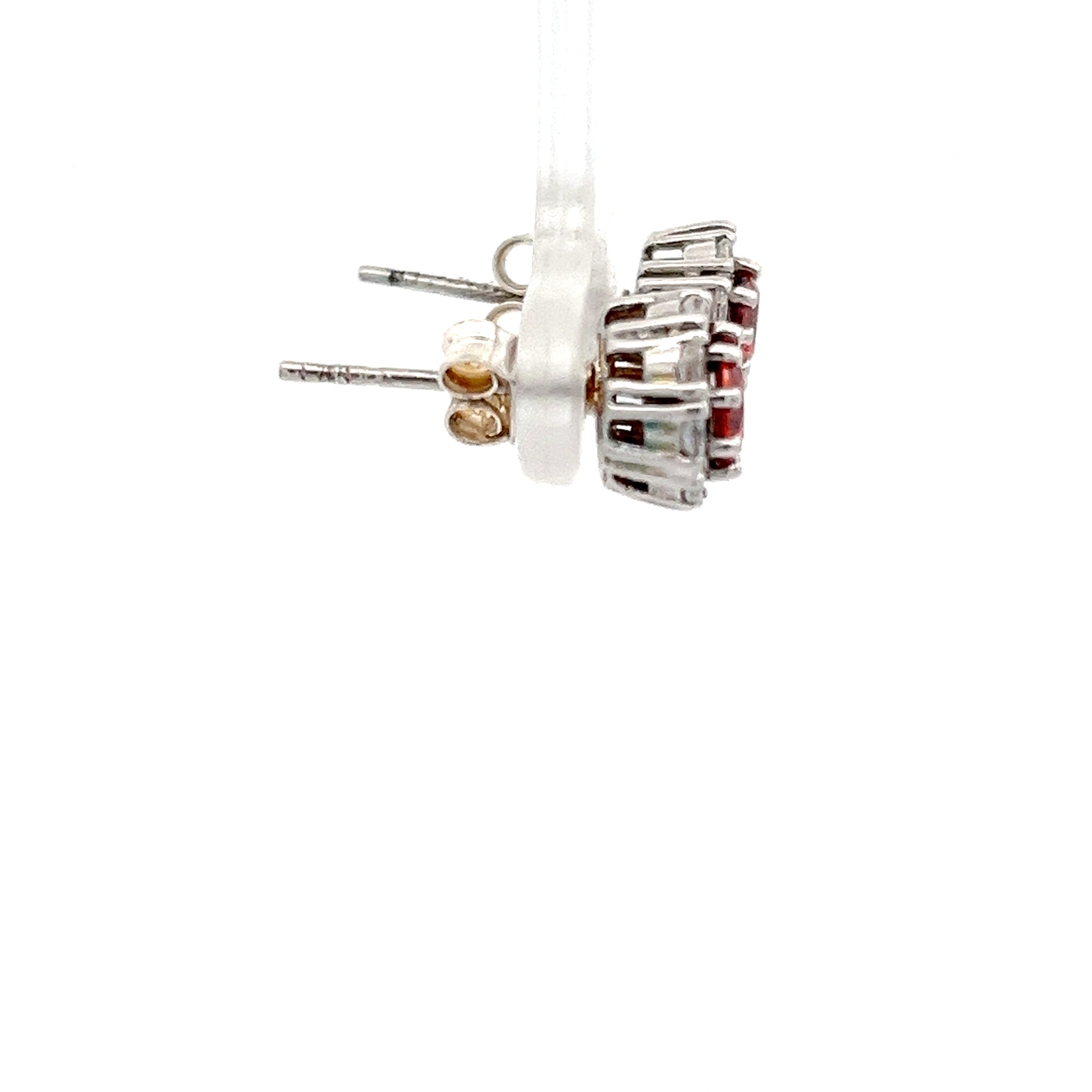Ohrstecker / Ohrringe Sterling Silber 925 mit orangenen Steinen