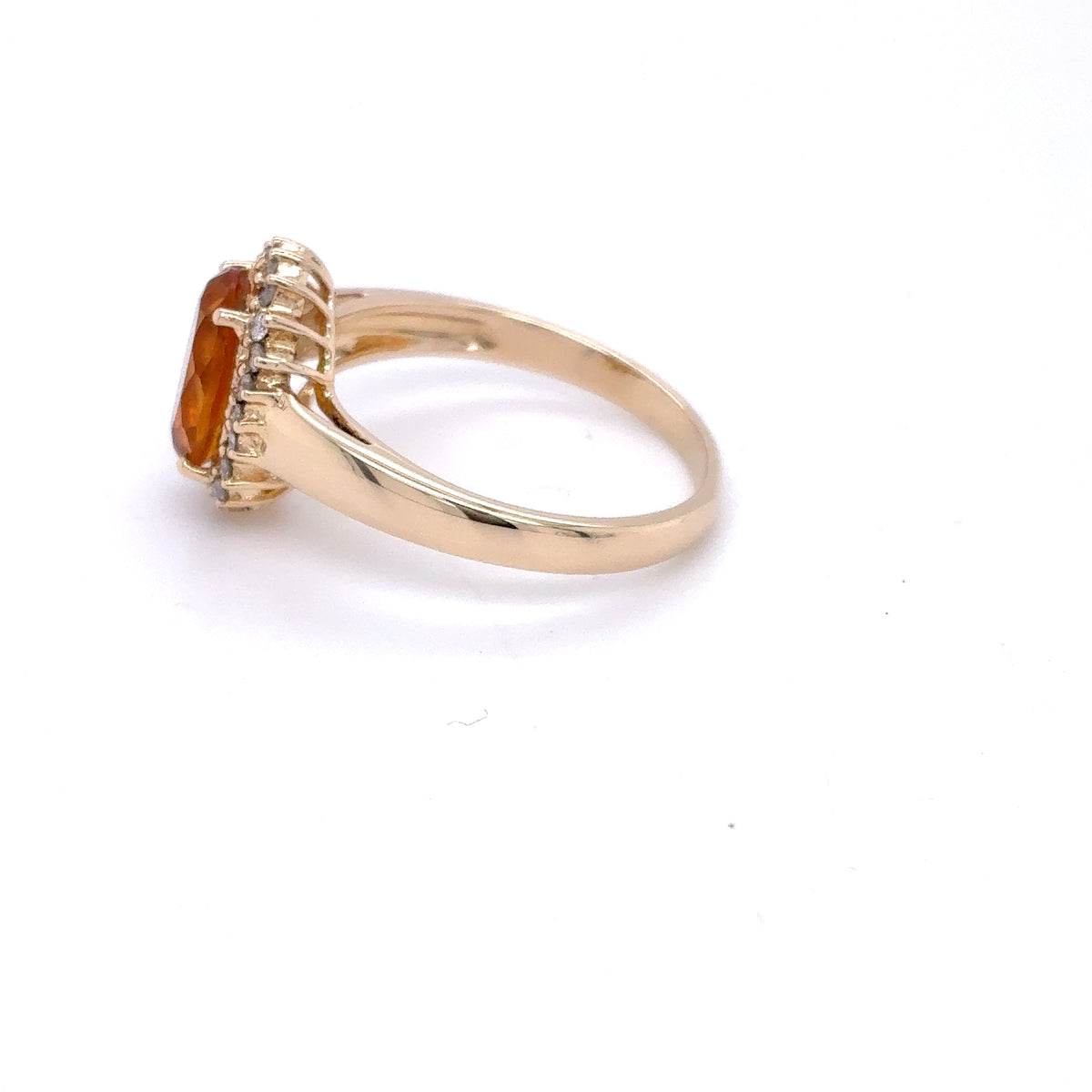 Citrin Brillant Ring Gelbgold 585 Gold 14kt Gr. 55