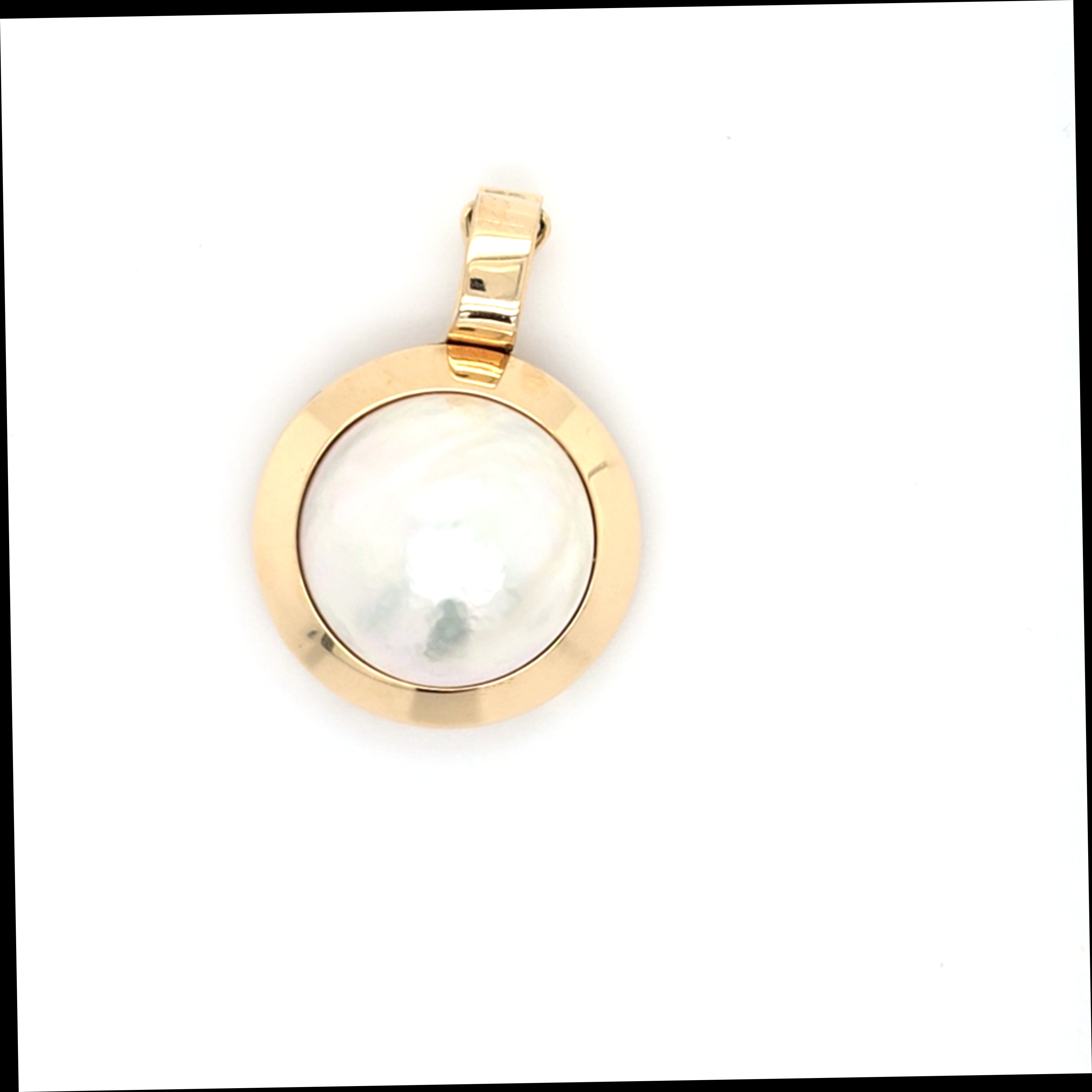 Anhänger Gelbgold Mabe - Perle Schmuck Damen Geschenk 209241