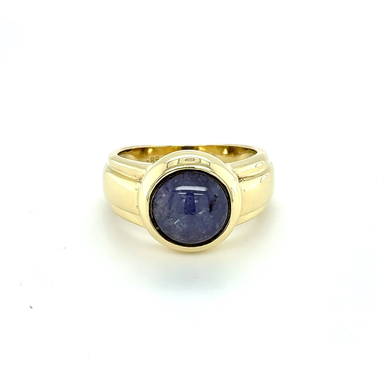 Achat Blau Ring Gelbgold 585/14kt Gold Gr. 52