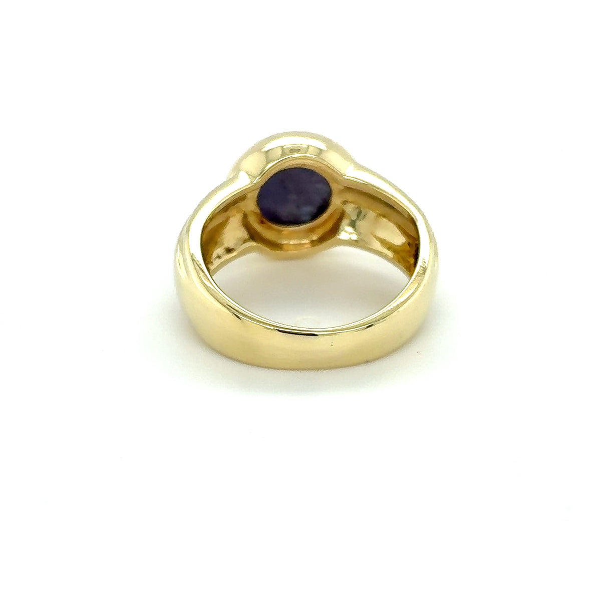 Achat Blau Ring Gelbgold 585/14kt Gold Gr. 52