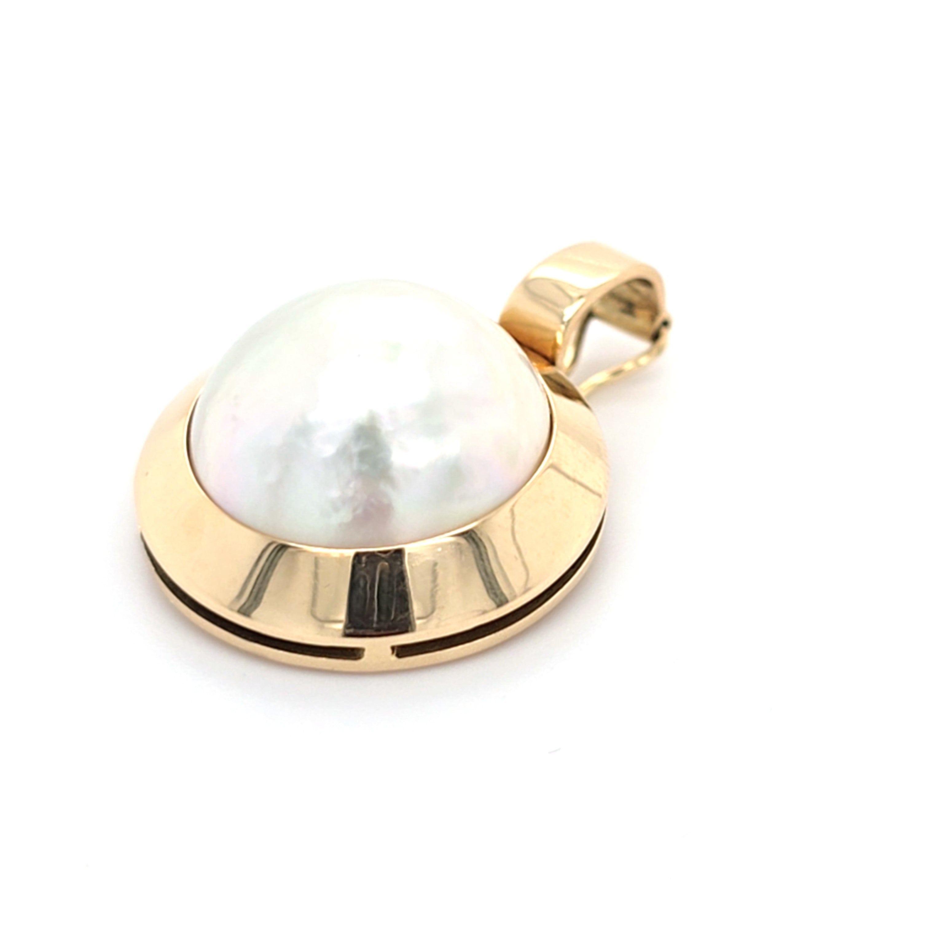 Anhänger Gelbgold Mabe - Perle Schmuck Damen Geschenk 209241
