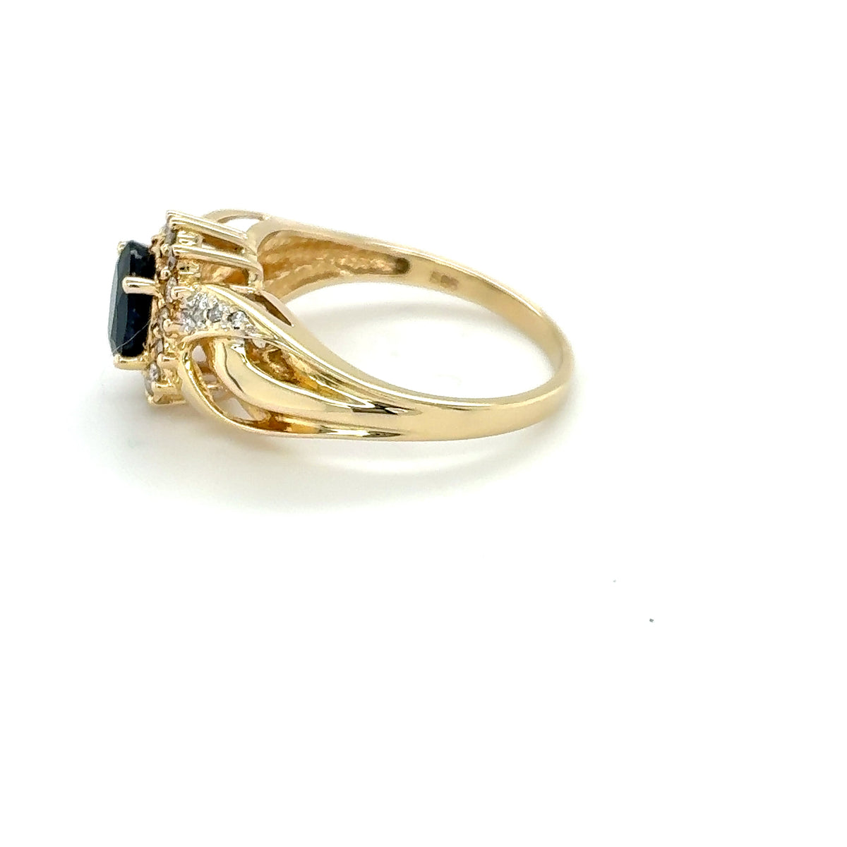 Saphir Brillant Ring Gelbgold 585 Gold 14kt Gr.56