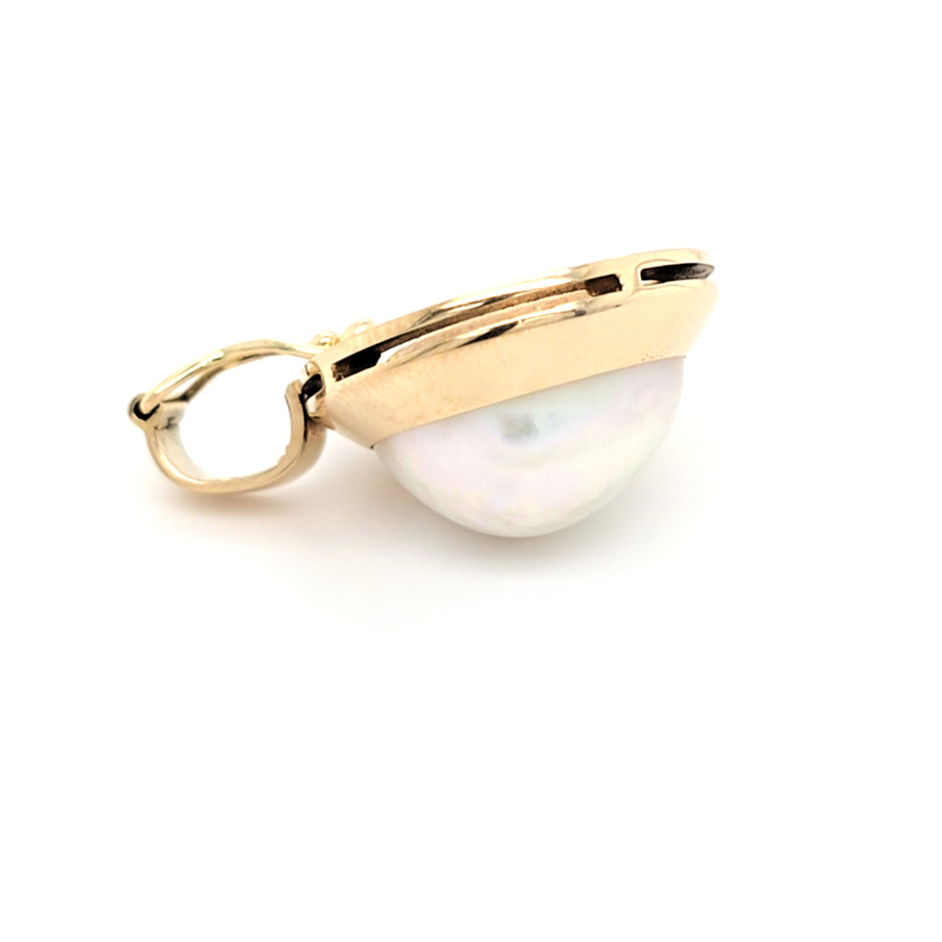 Anhänger Gelbgold Mabe - Perle Schmuck Damen Geschenk 209241