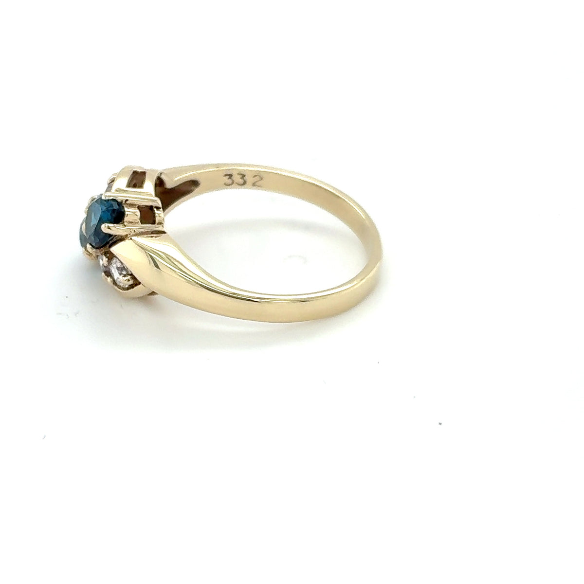 Zirkonia Weiß Blau Ring Gelbgold 333 Gold 8ktGr.57
