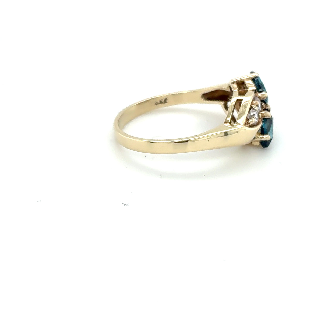 Zirkonia Weiß Blau Ring Gelbgold 333 Gold 8ktGr.57