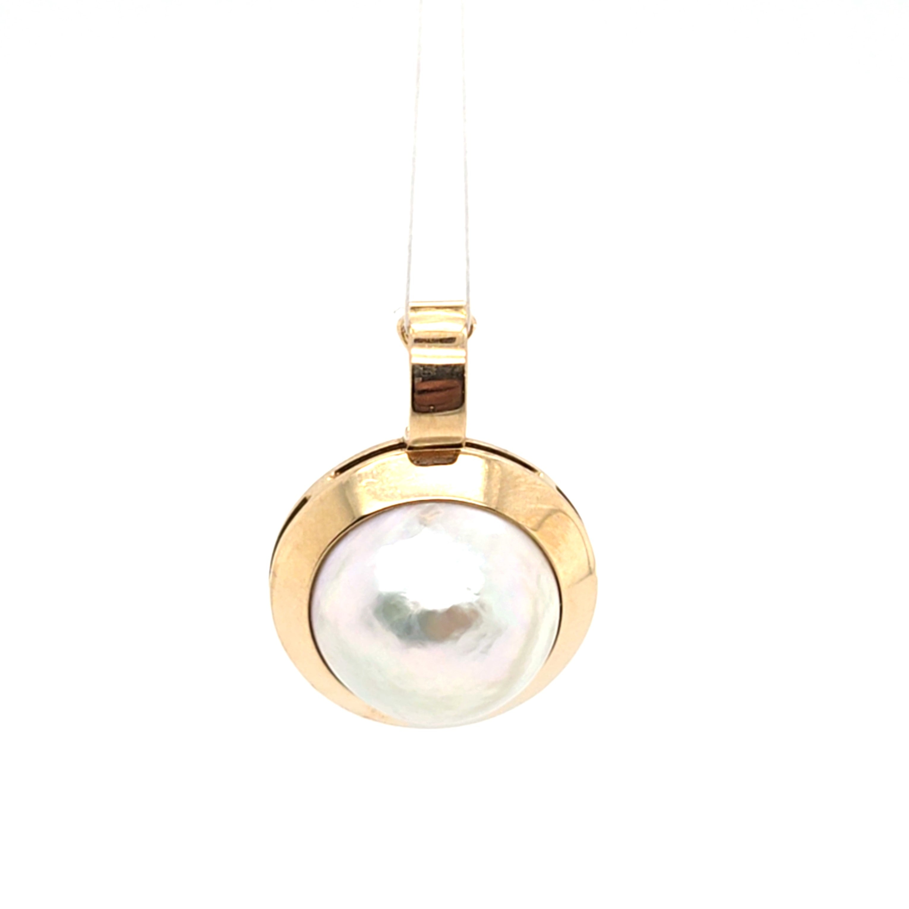 Anhänger Gelbgold Mabe - Perle Schmuck Damen Geschenk 209241