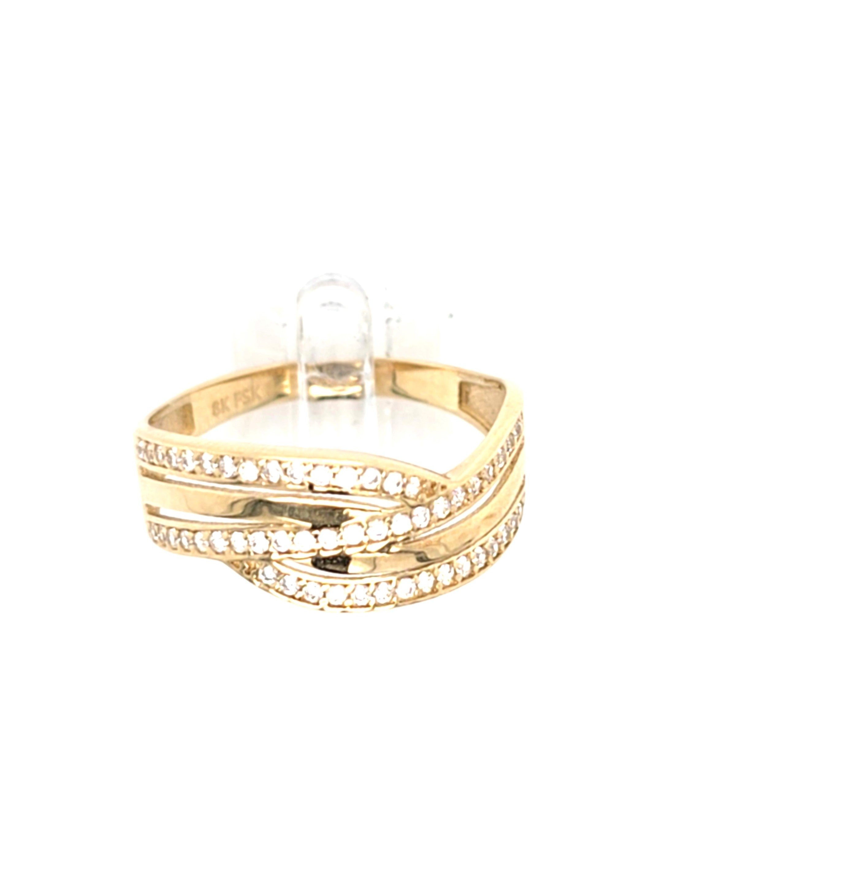 Damen Ring Gelbgold 333 8 kt Zirkonia *60* Schmuck 209315