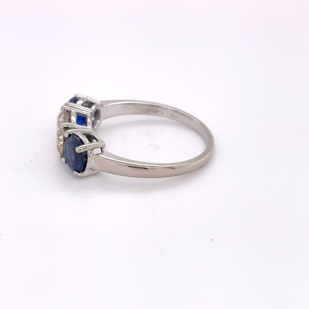 Damenring Weißgold 750/18kt Gold Brillant Saphir Gr.57