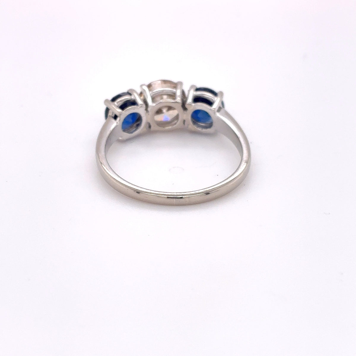 Damenring Weißgold 750/18kt Gold Brillant Saphir Gr.57