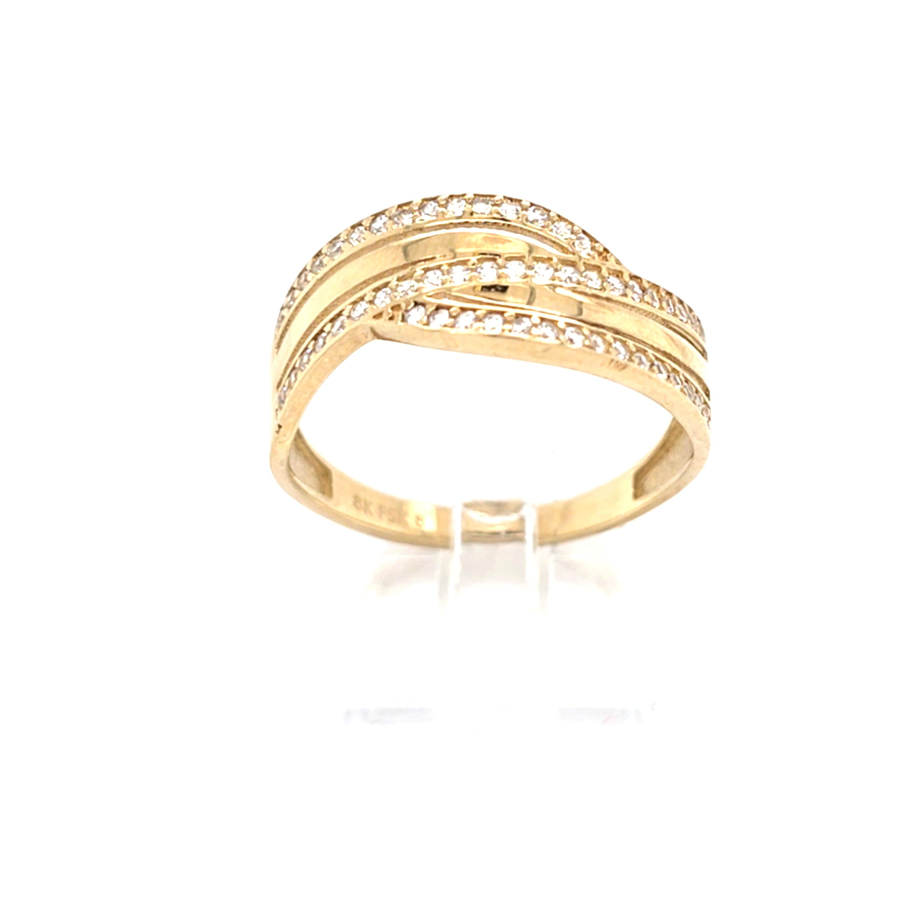 Damen Ring Gelbgold 333 8 kt Zirkonia *60* Schmuck 209315