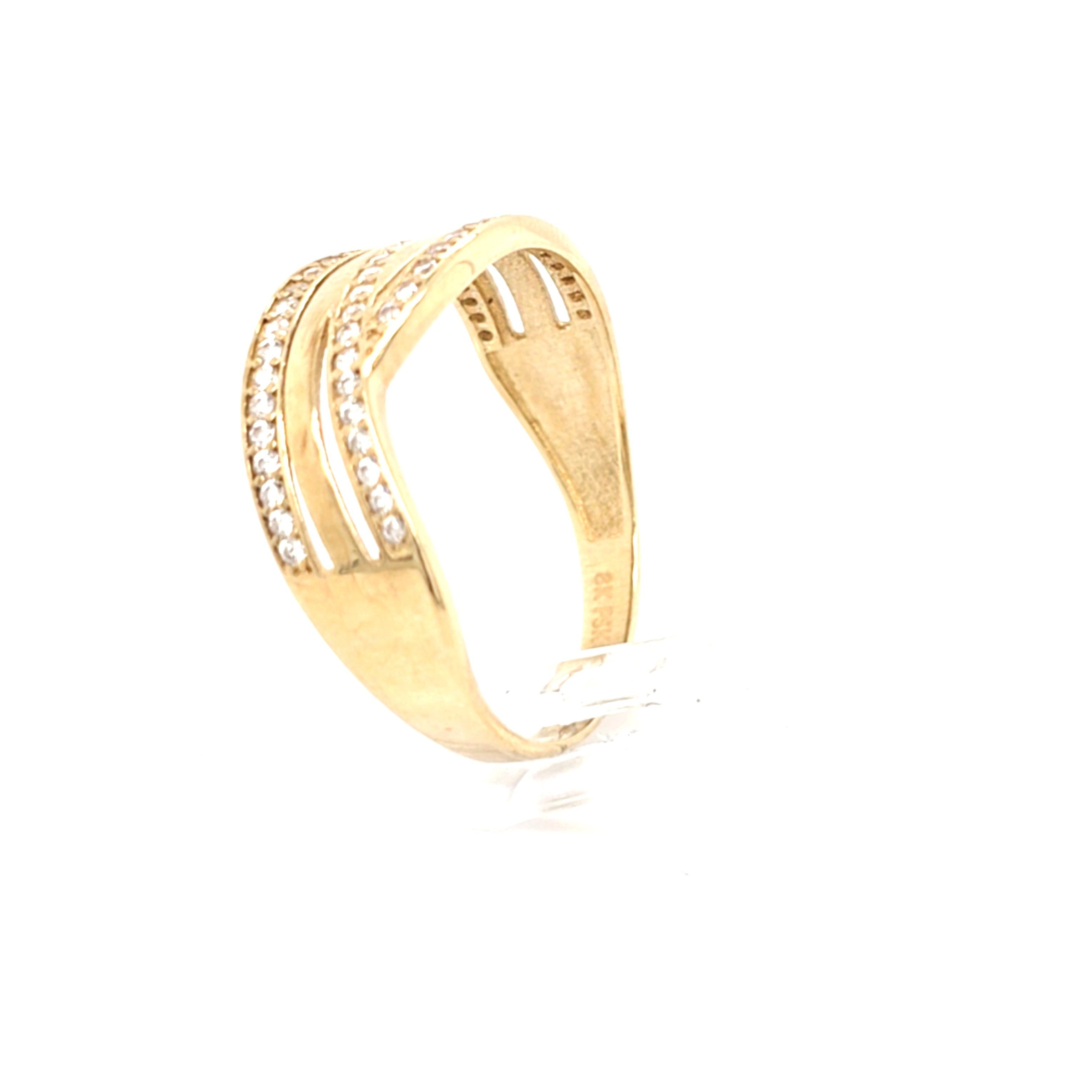 Damen Ring Gelbgold 333 8 kt Zirkonia *60* Schmuck 209315
