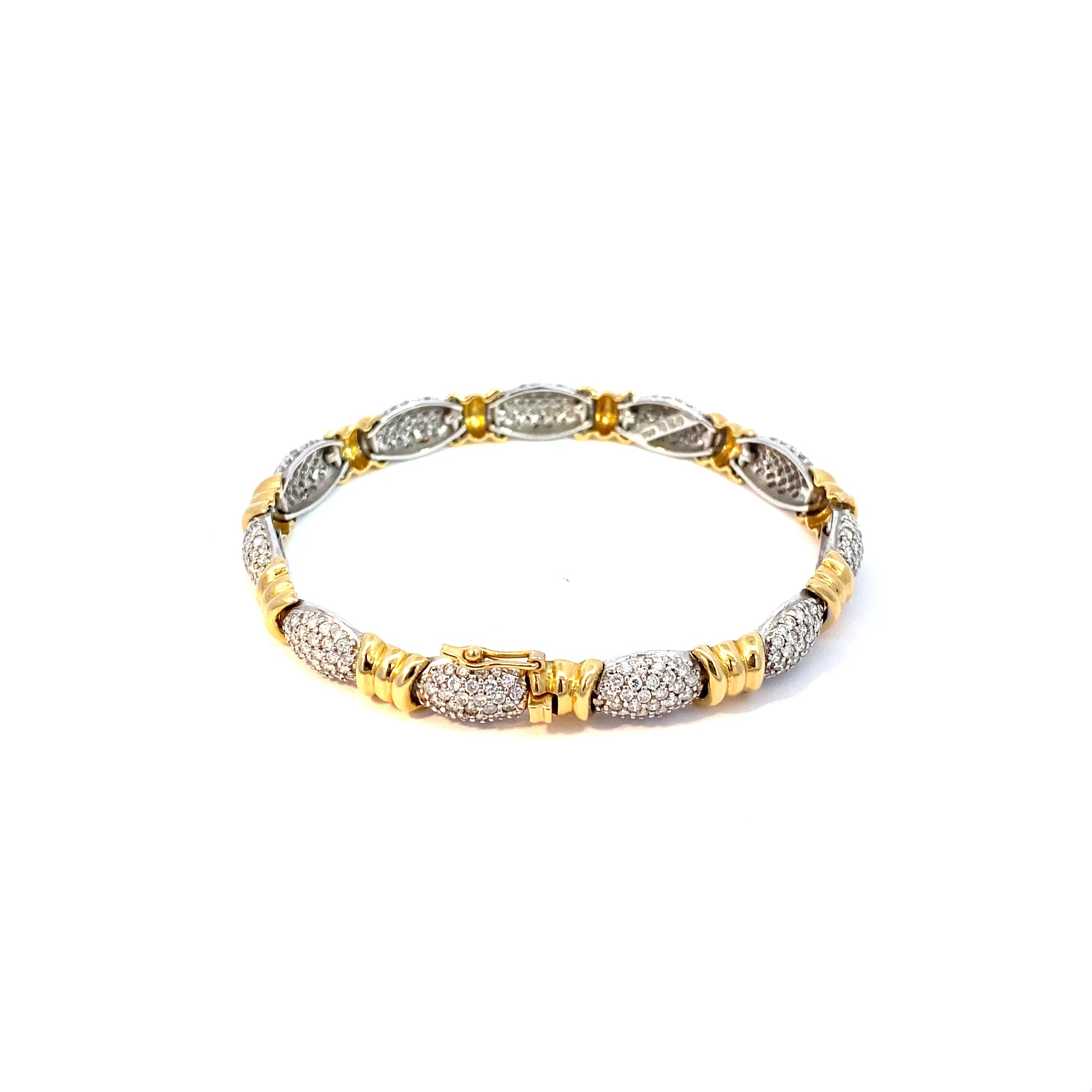 Brillantarmband Gelbgold und Weißgold 750 / 18 kt