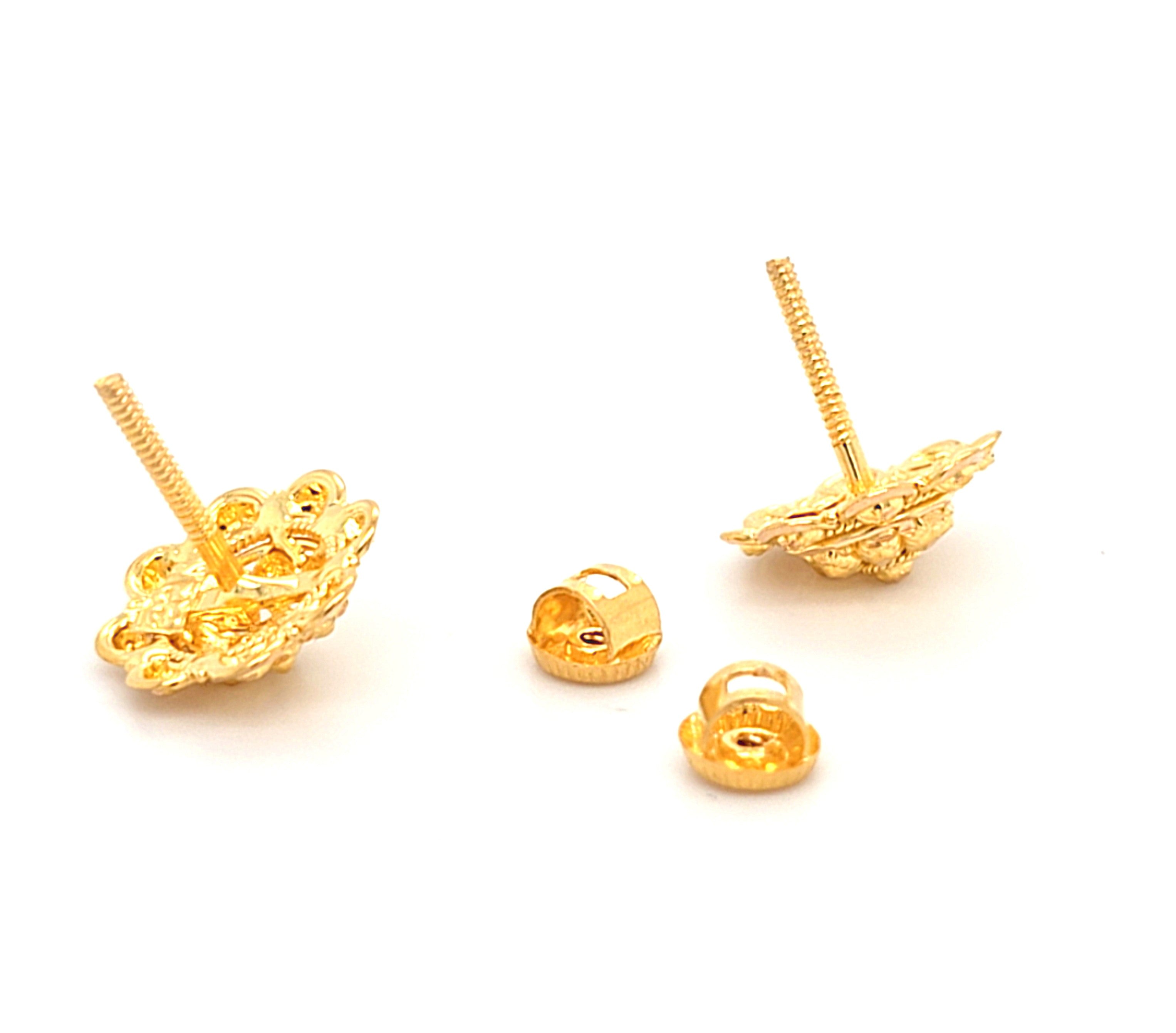 Damen Ohrstecker Gelbgold Blume Stecker 916 22 kt. Schmuck