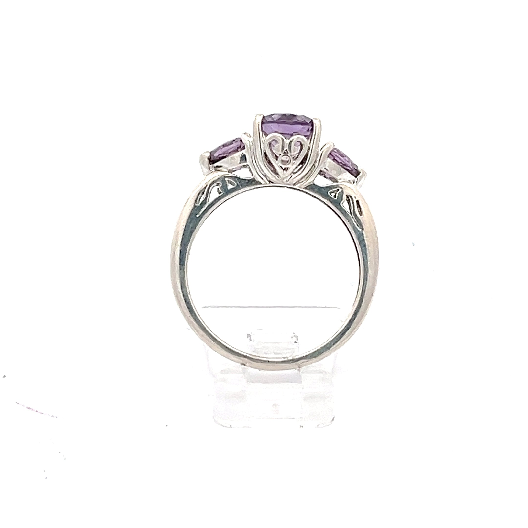 Damen Ring Sterling Silber 925 mit lila Steinen *57