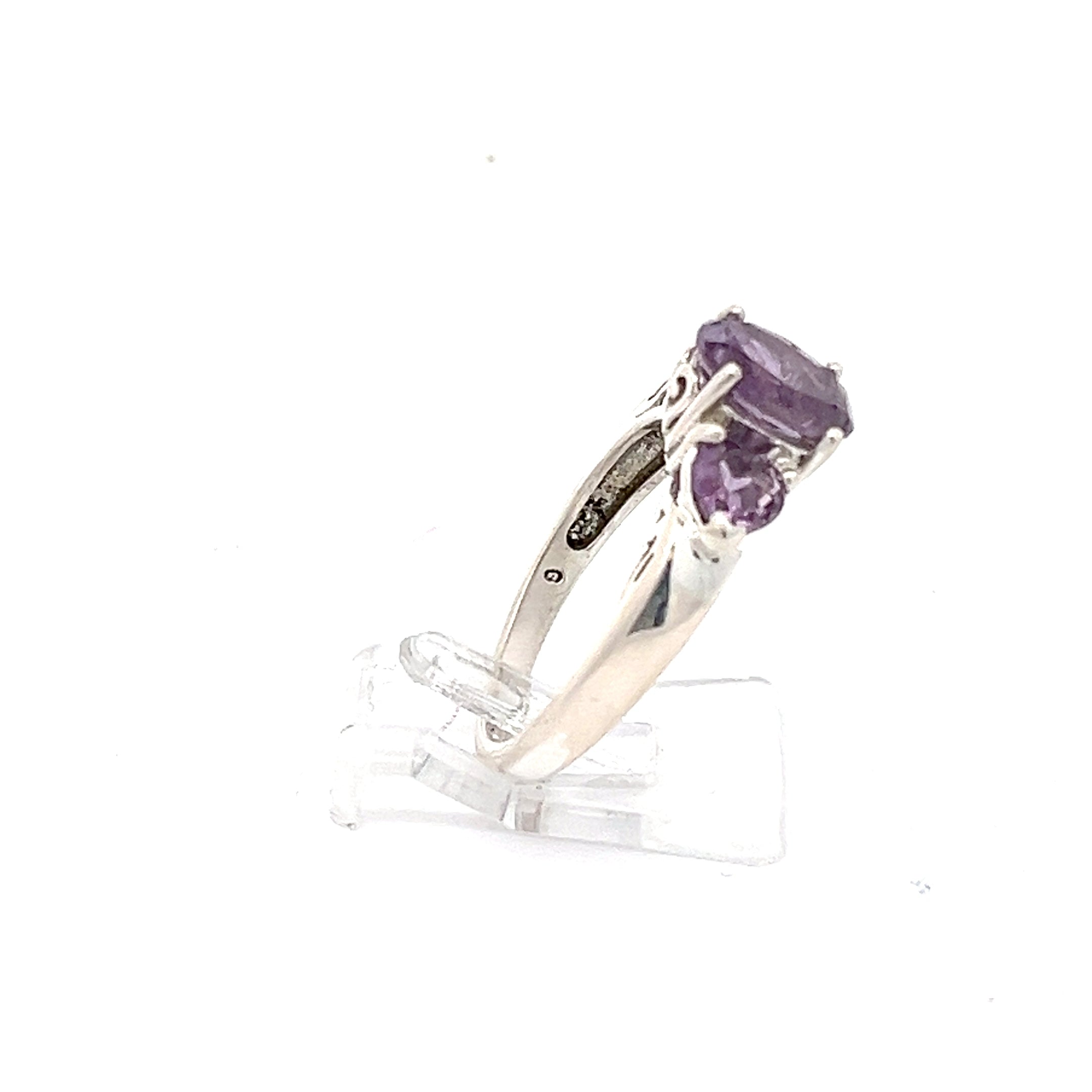 Damen Ring Sterling Silber 925 mit lila Steinen *57