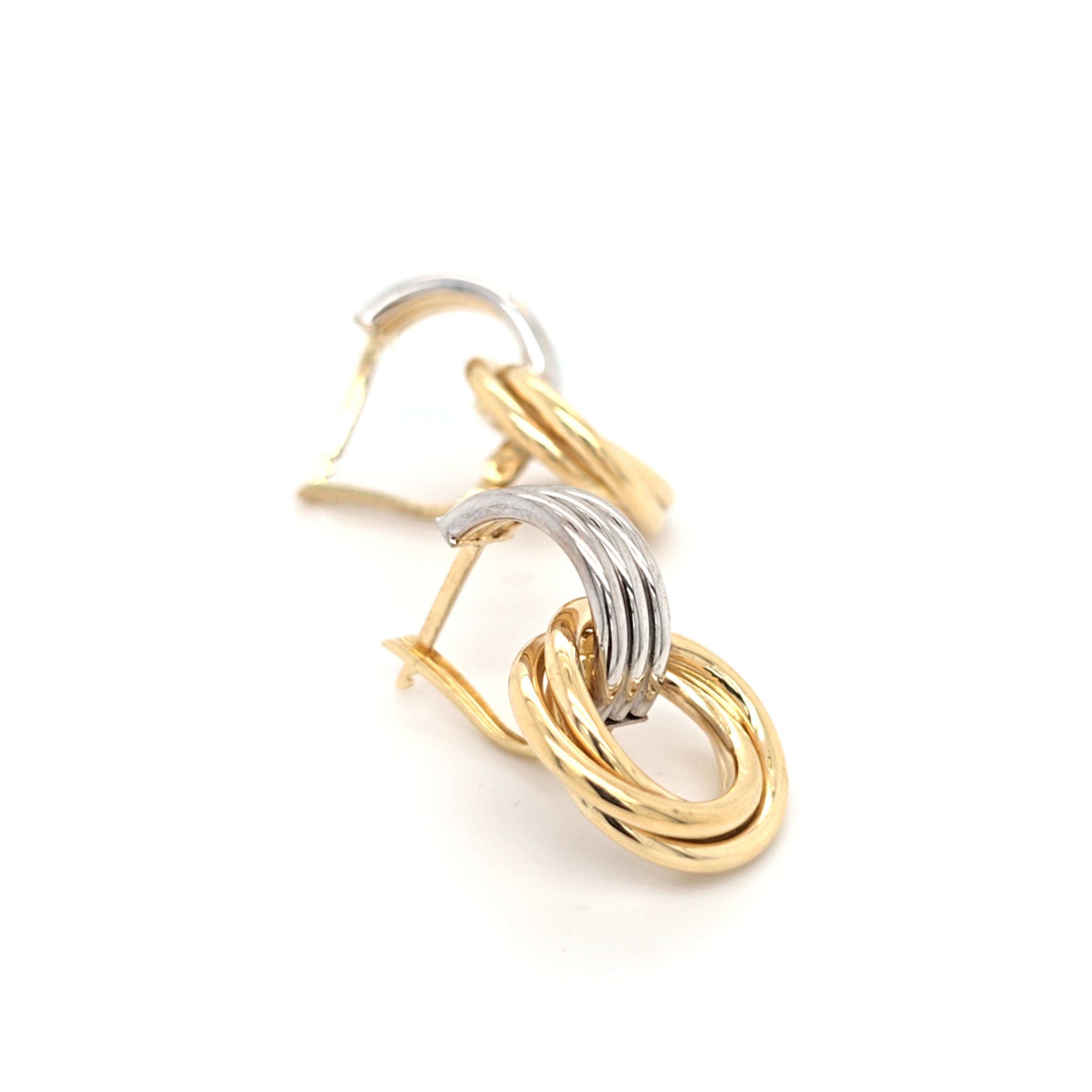 Damen Ohrringe Gelbgold Weißgold 585 14 kt Bicolor Schmuck 201324