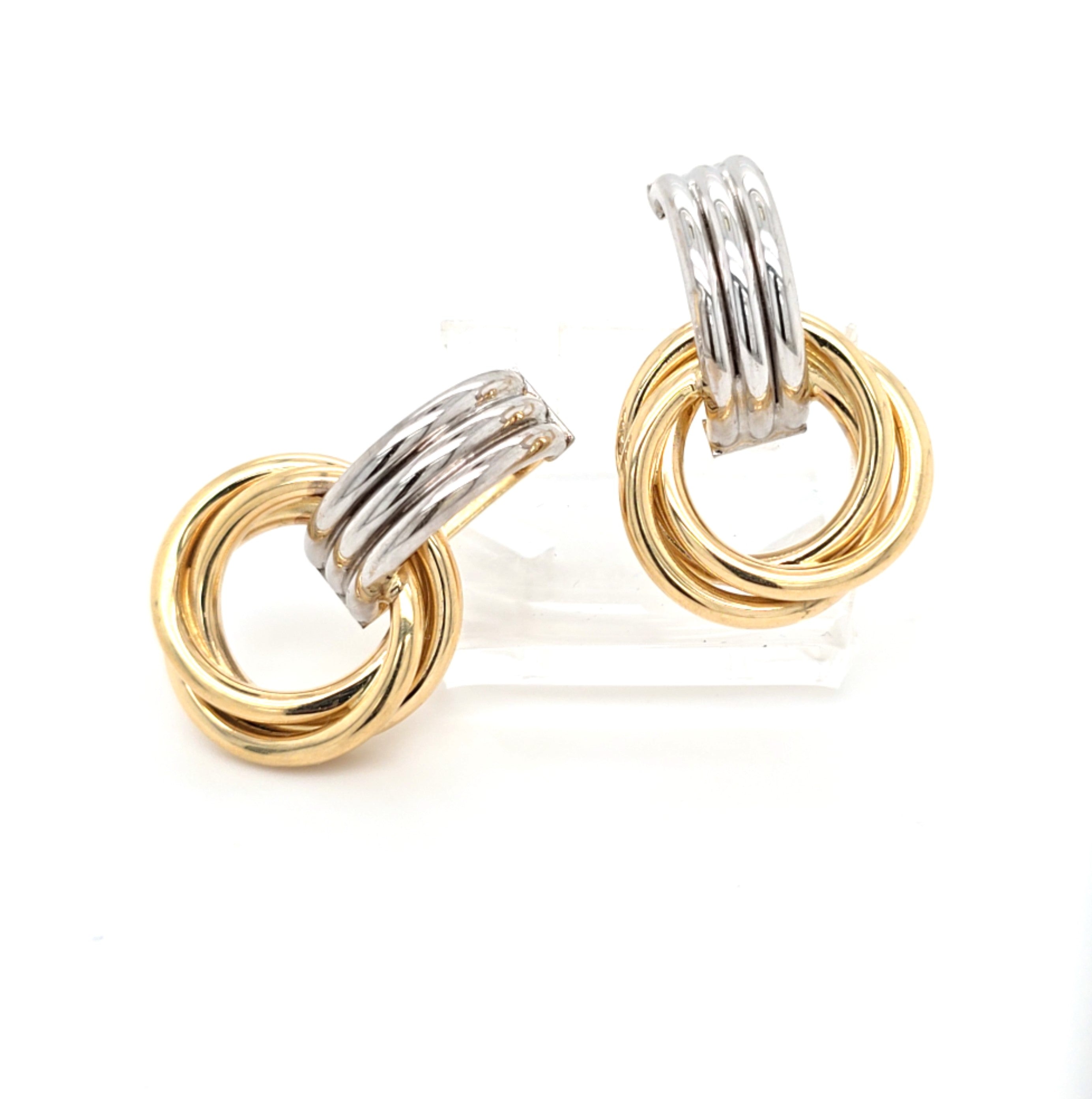 Damen Ohrringe Gelbgold Weißgold 585 14 kt Bicolor Schmuck 201324