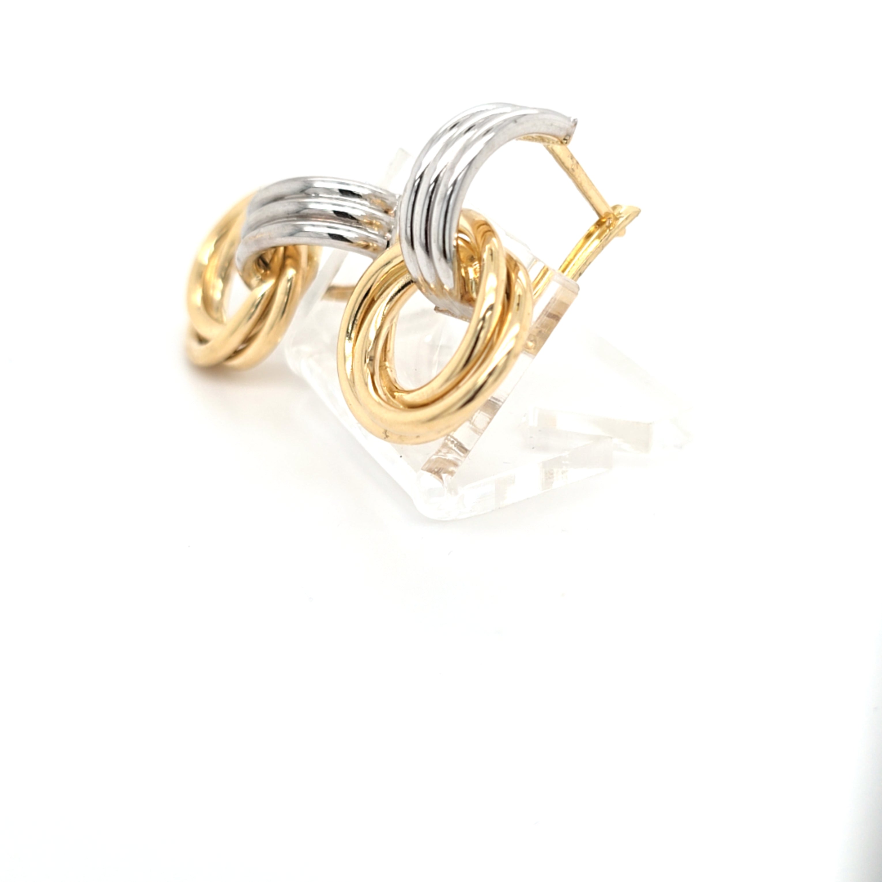 Damen Ohrringe Gelbgold Weißgold 585 14 kt Bicolor Schmuck 201324