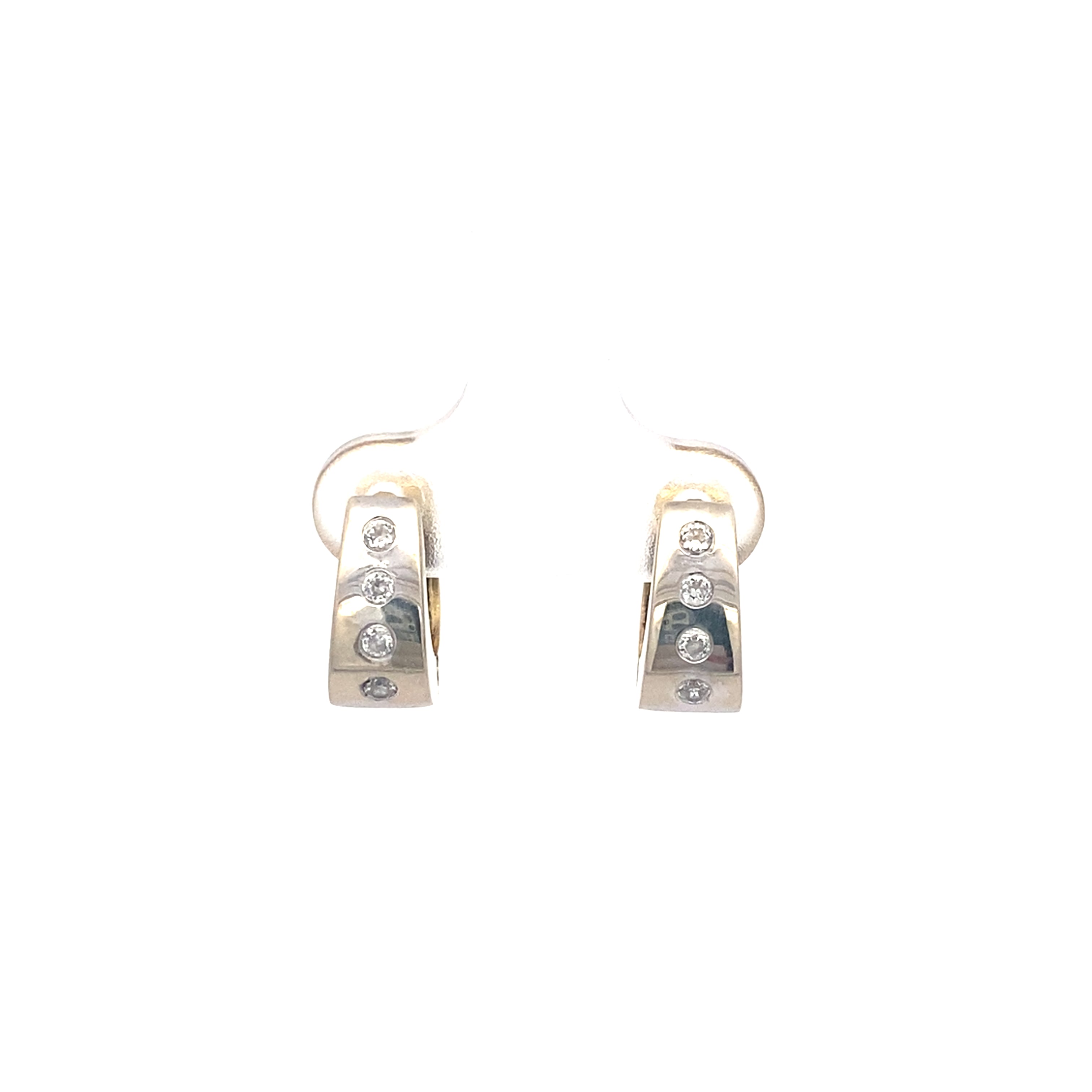Creolen Gelbgold und Weißgold 585 / 14 kt