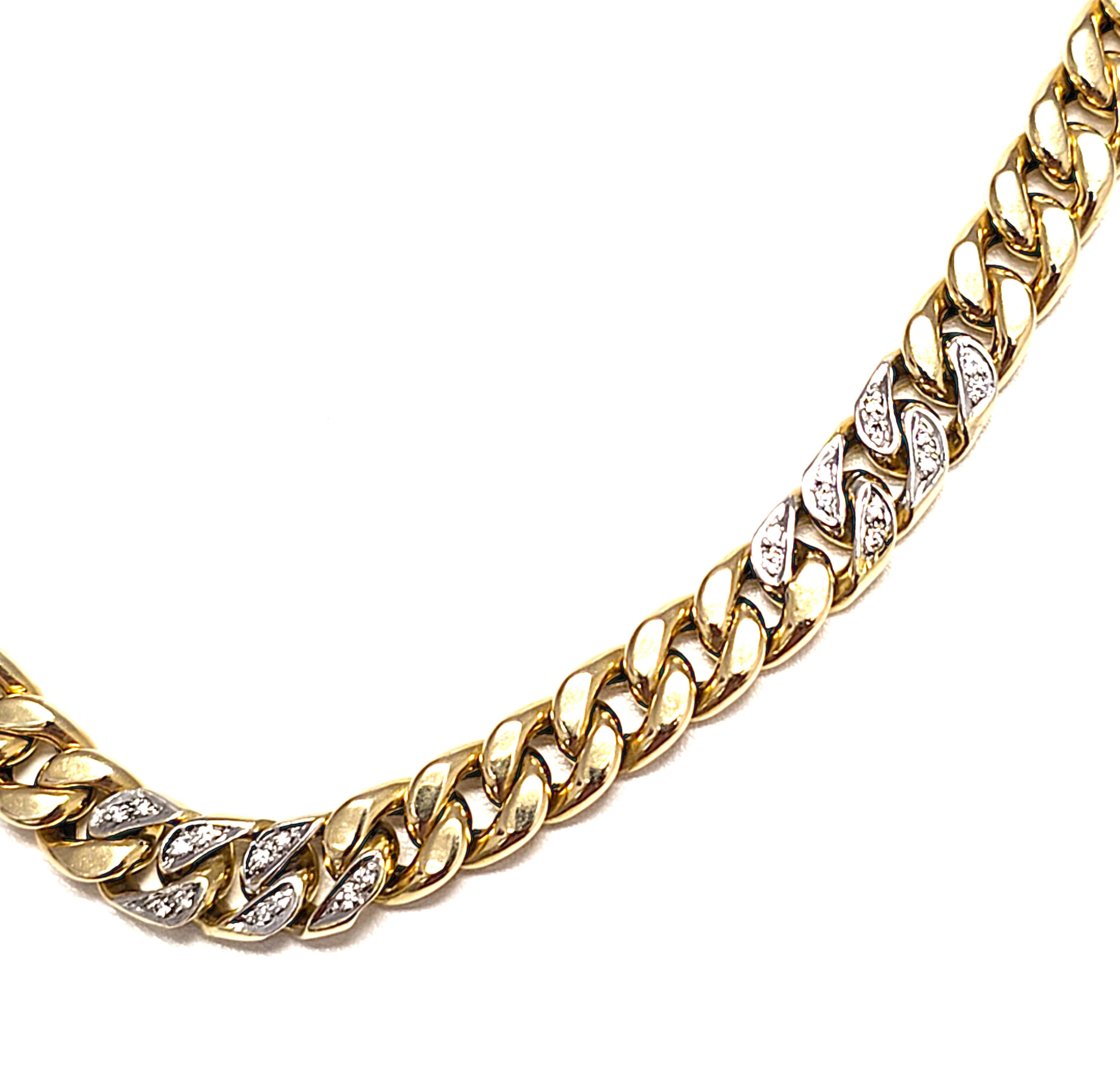 Damen Collier Kette Gelbgold 585 14 kt 60 Brillanten Länge 51 cm Schmuck