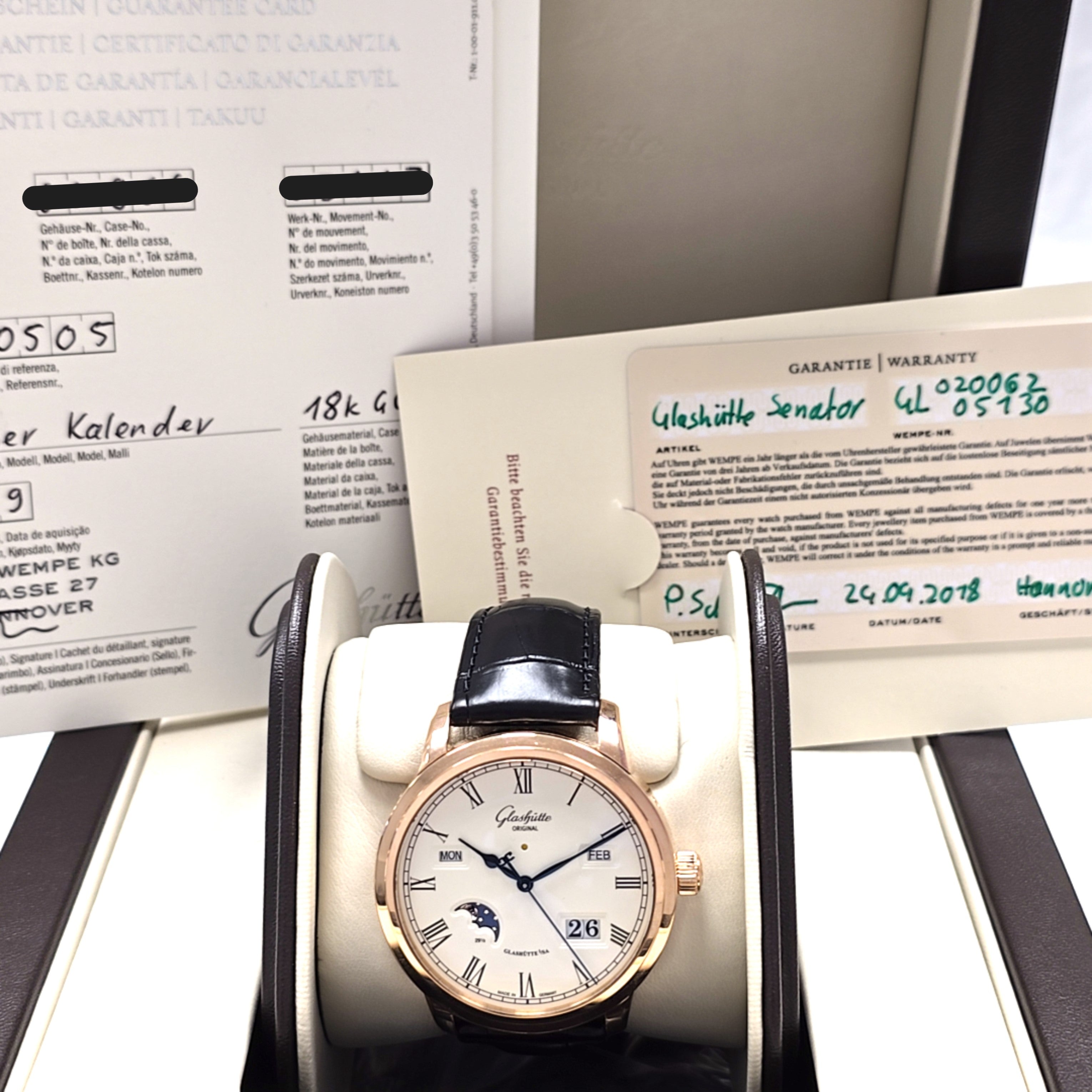 Glashütte Senator Rose Gold Full-Set Ref. 10002220505 BJ. 2019