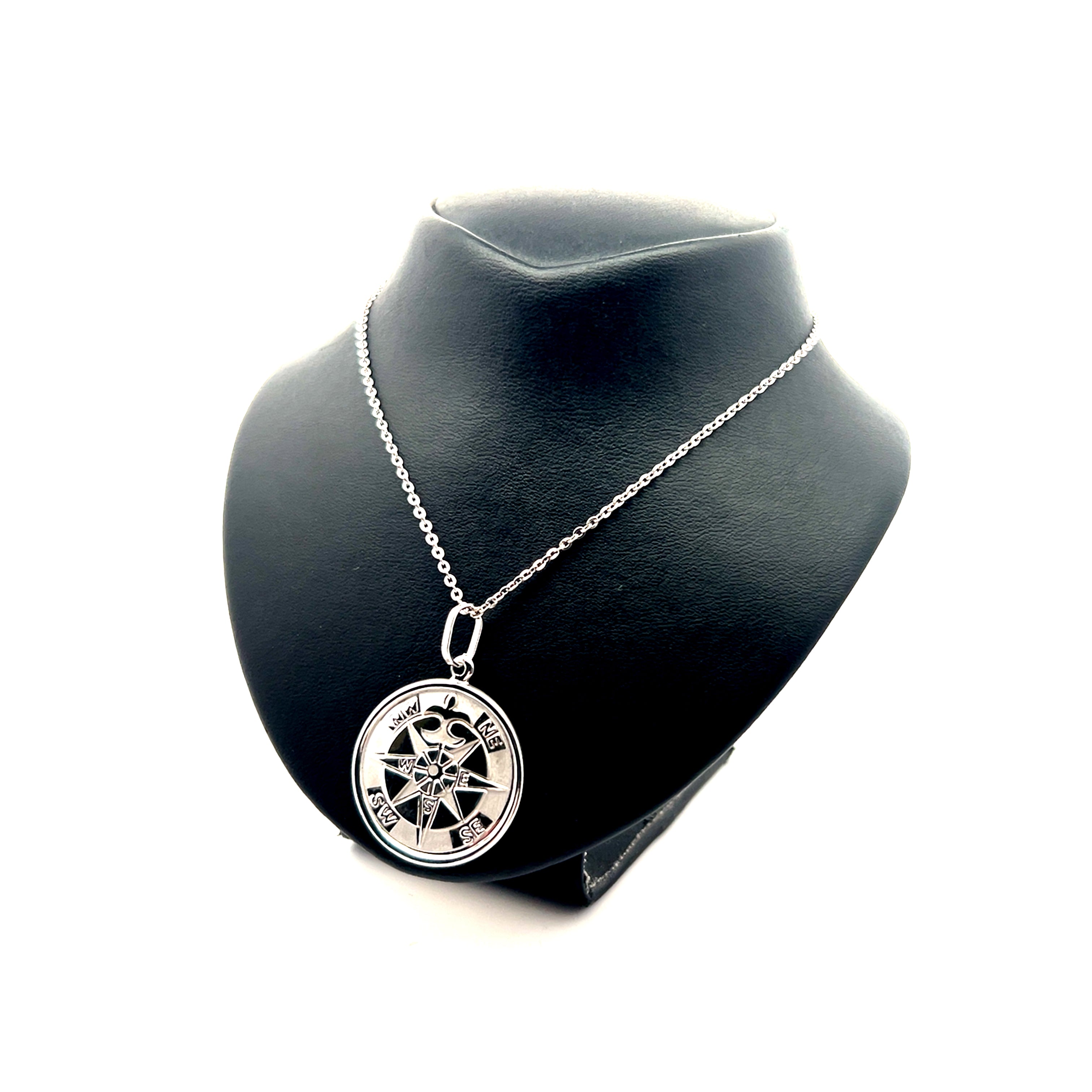 Kette mit Anhänger "Himmelsrichtungen" Weißgold 750 / 18 kt