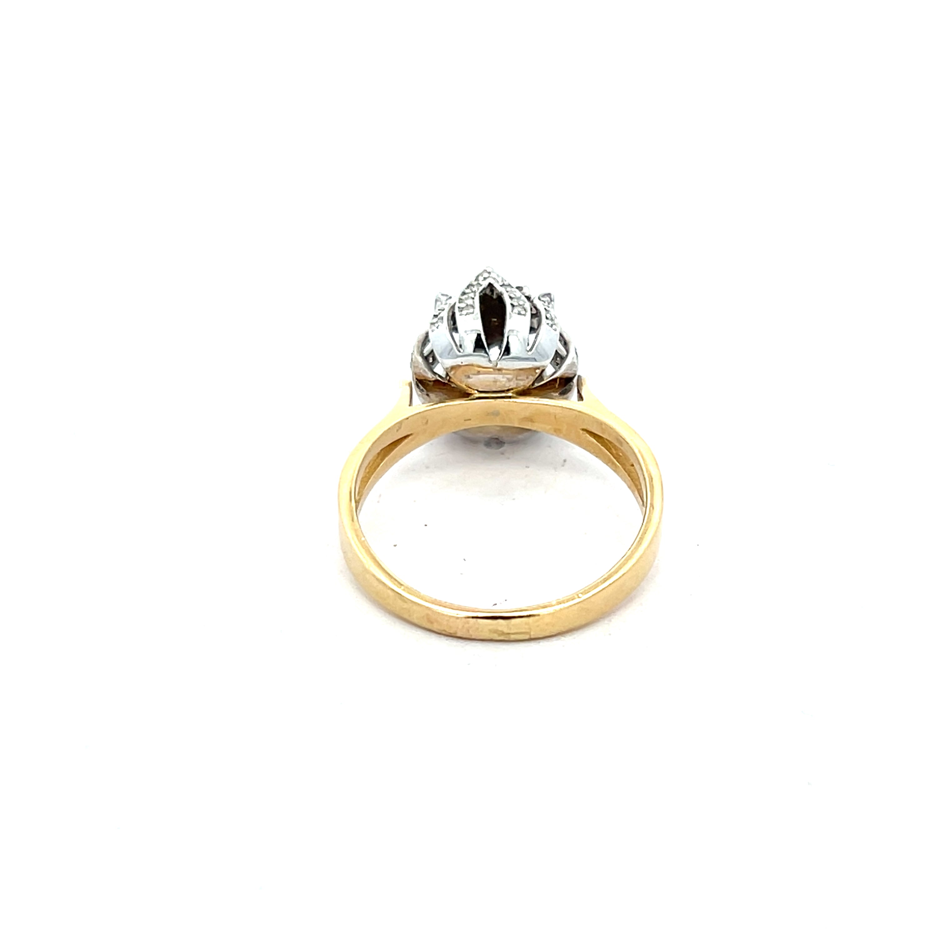 Damenring Gelbgold und Weißgold 585 / 14 Kt