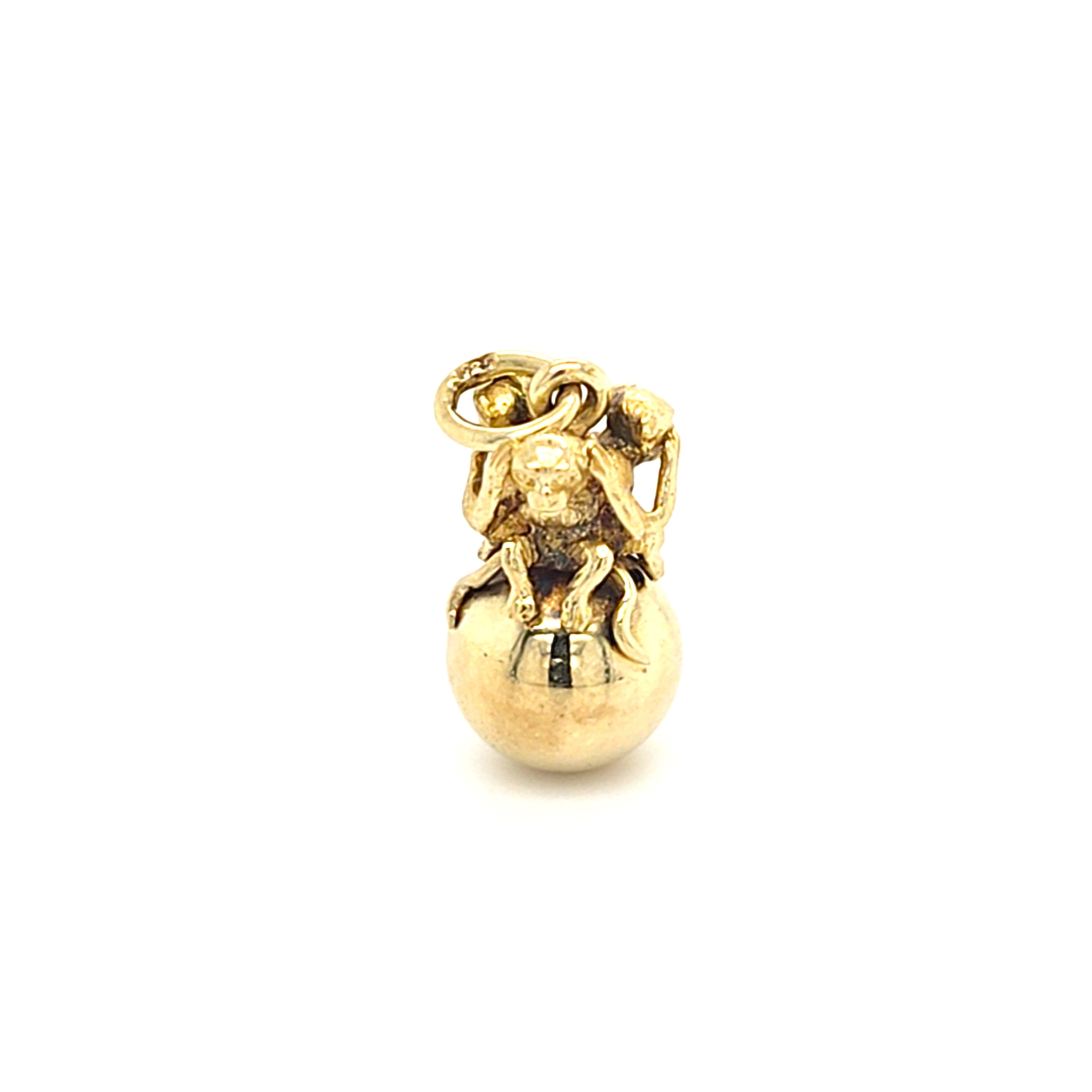 Anhänger Gold 585 14 kt Schmuck "Die 3 weisen Affen" Unisex