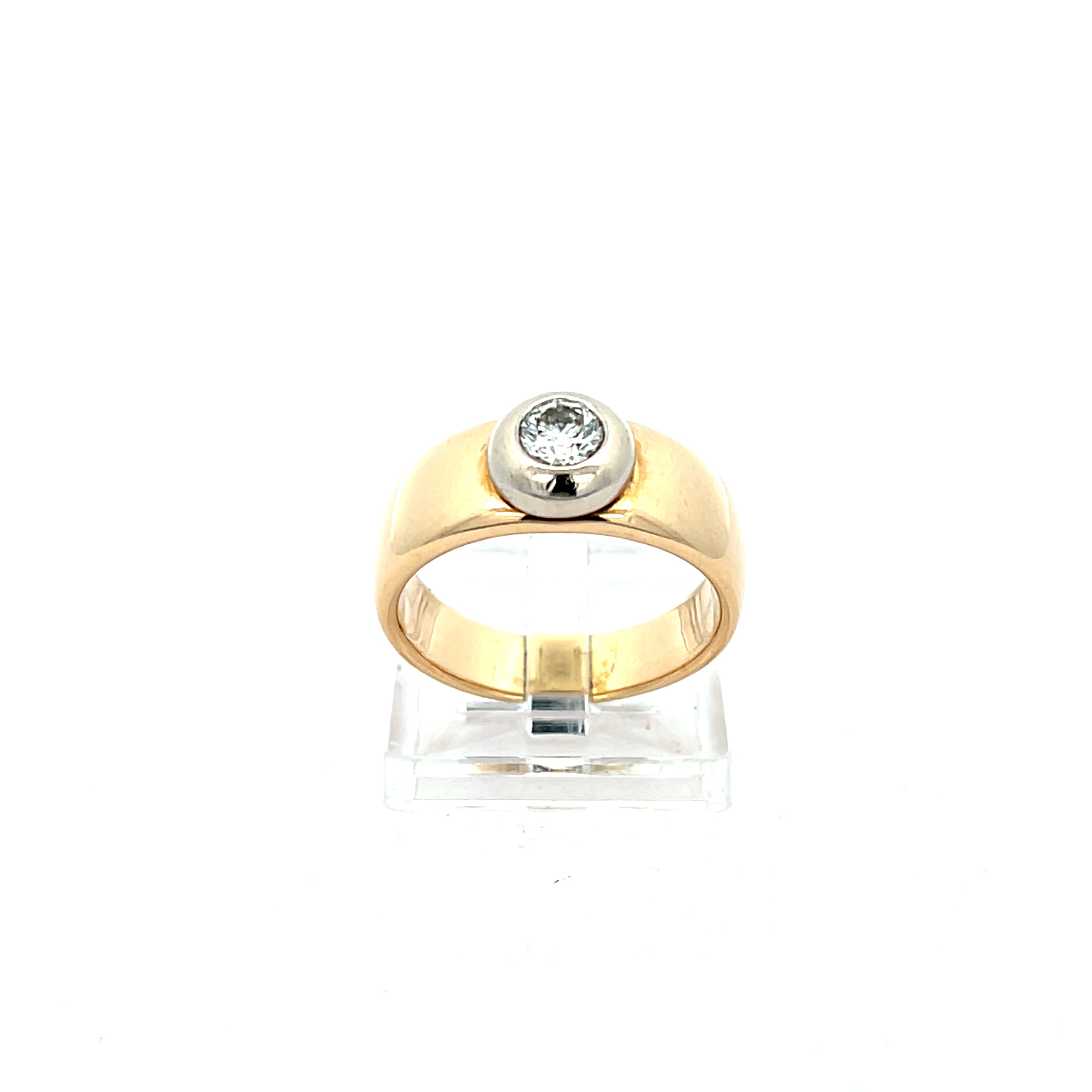Brillantring Gelbgold und Weißgold 585 / 14 kt