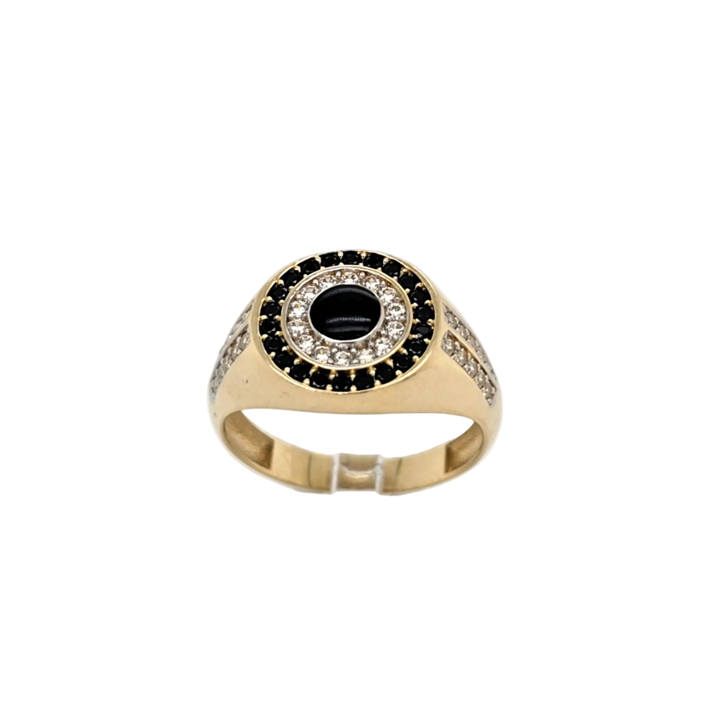Ring Gelb Gold 585 Zirkonia Schmucksteine Schwarz Damen