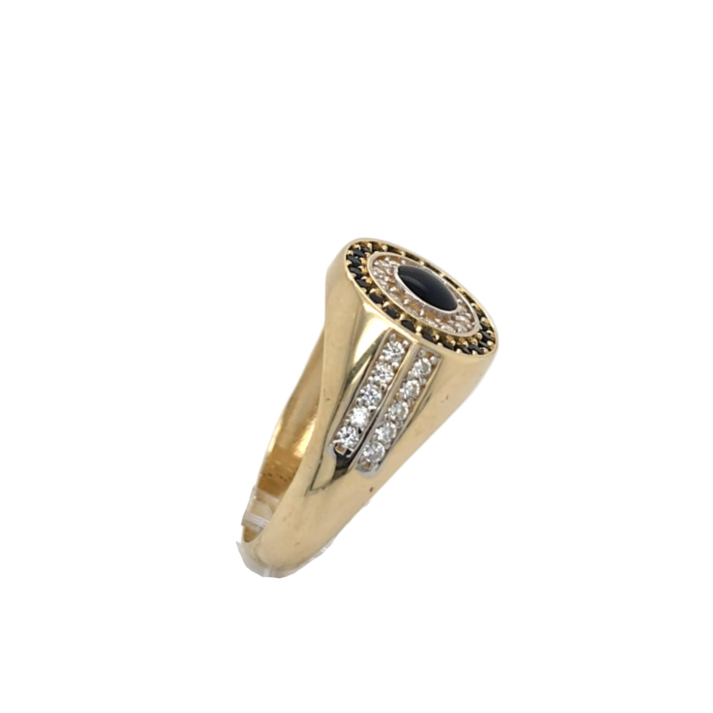 Ring Gelb Gold 585 Zirkonia Schmucksteine Schwarz Damen