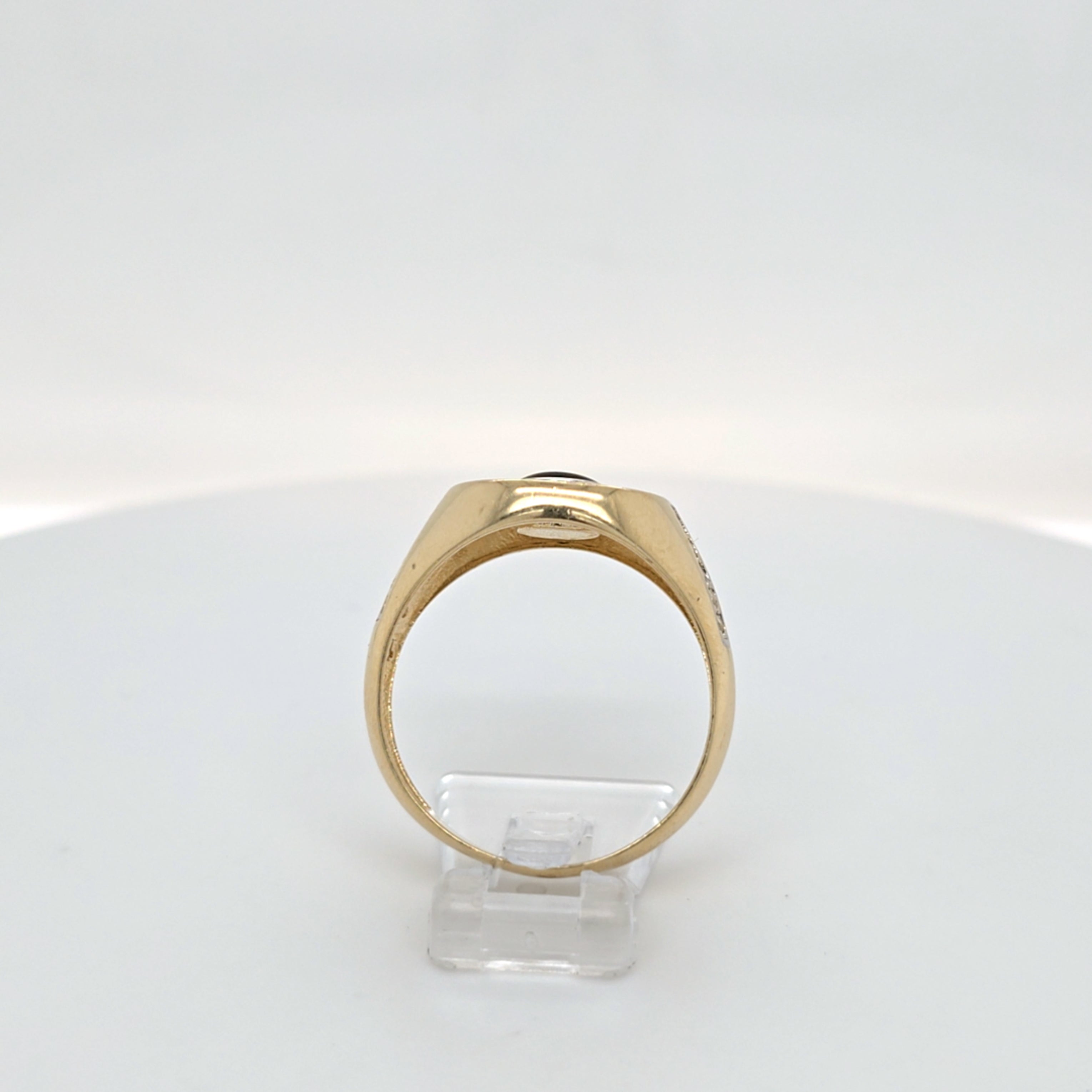 Ring Gelb Gold 585 Zirkonia Schmucksteine Schwarz Damen