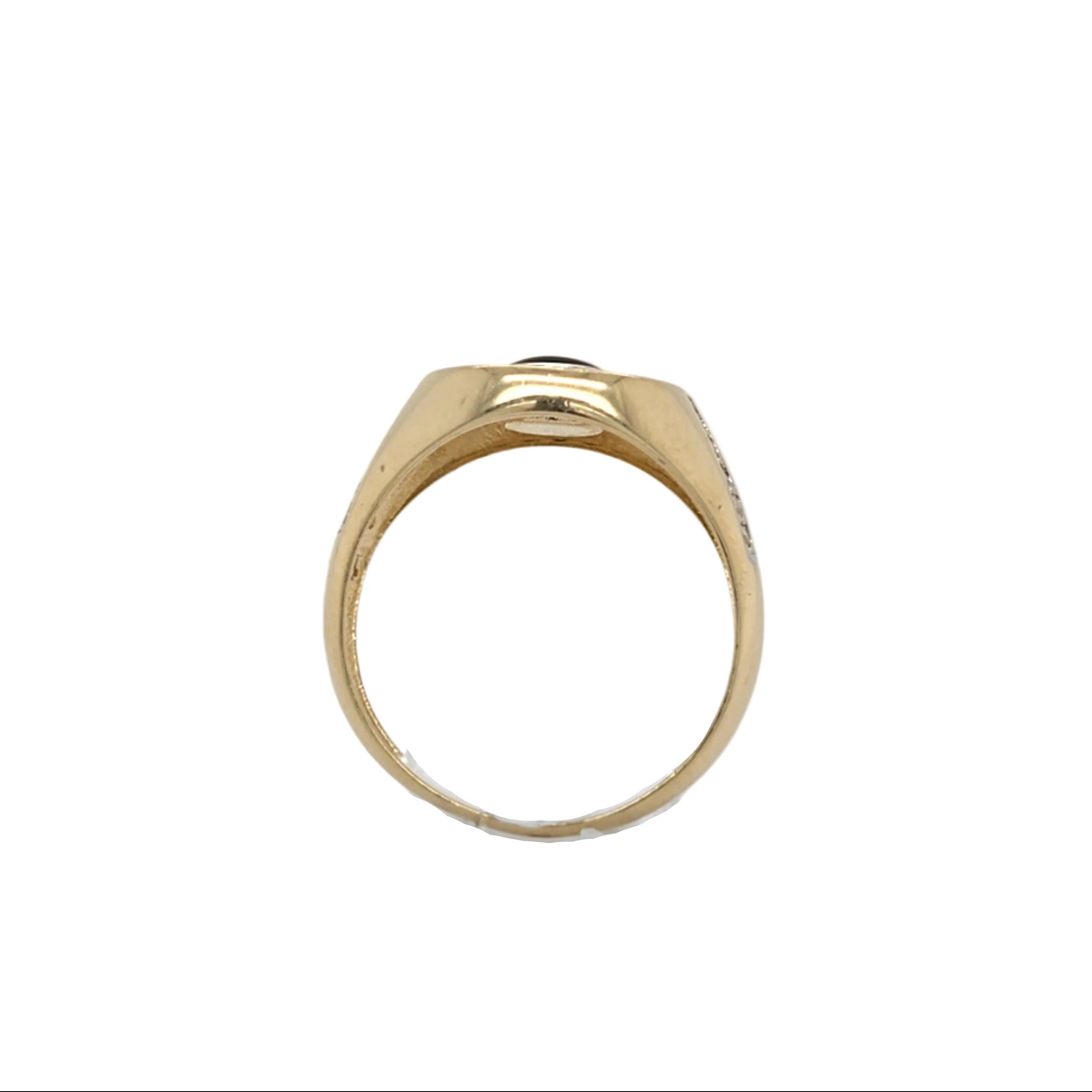 Ring Gelb Gold 585 Zirkonia Schmucksteine Schwarz Damen