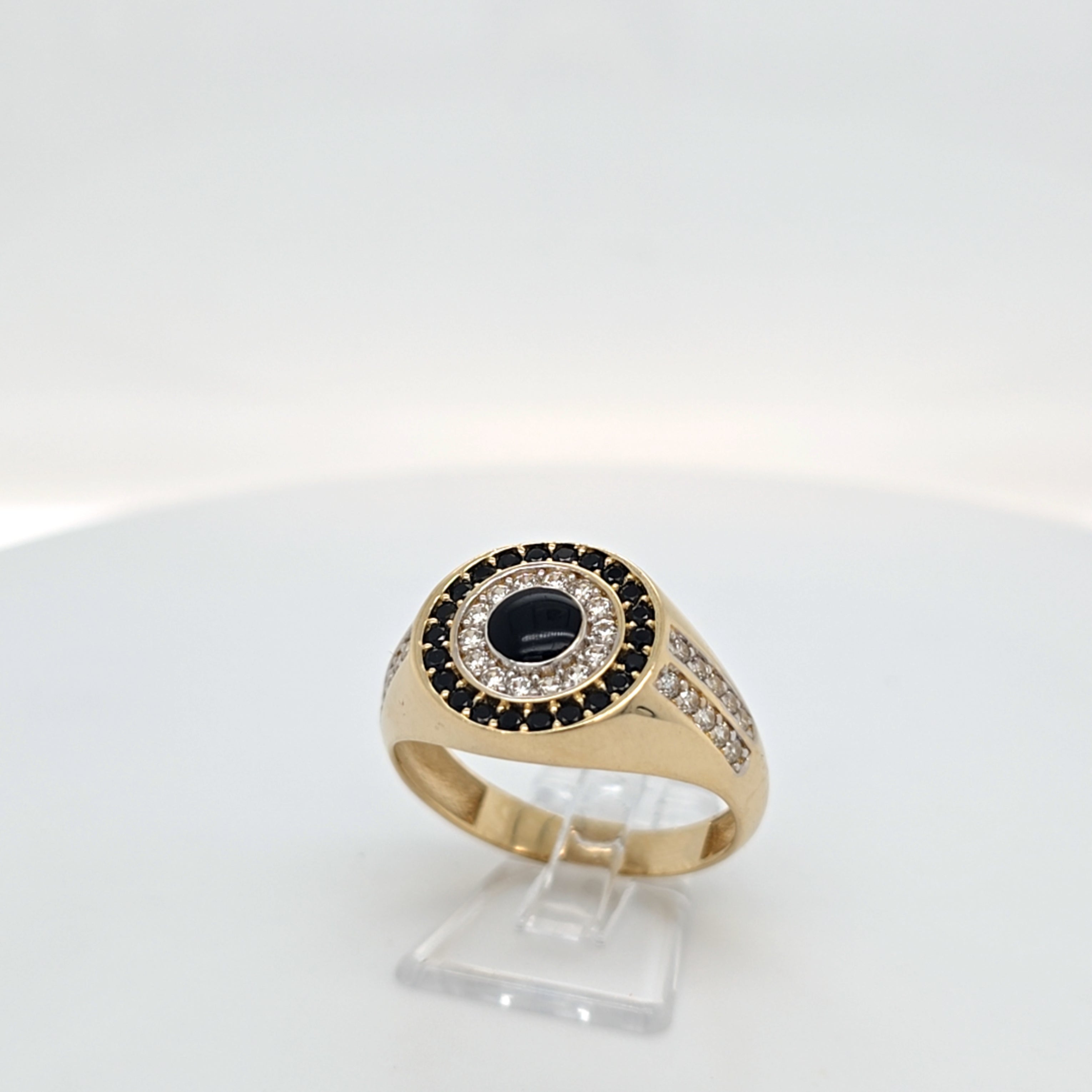 Ring Gelb Gold 585 Zirkonia Schmucksteine Schwarz Damen