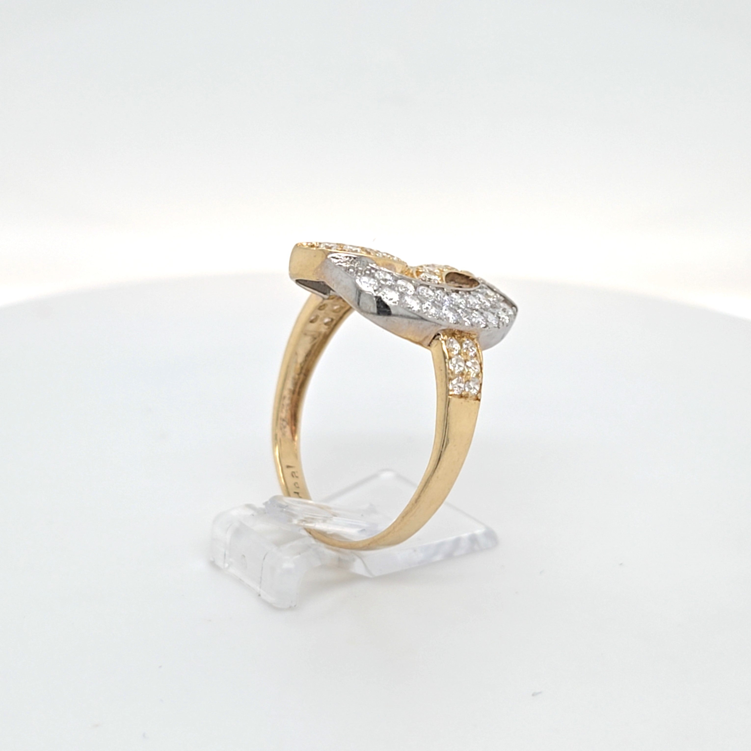 Damen Ring Gelbgold Weißgold 585 14 kt Zirkonia Schmuck Geschenk 192259