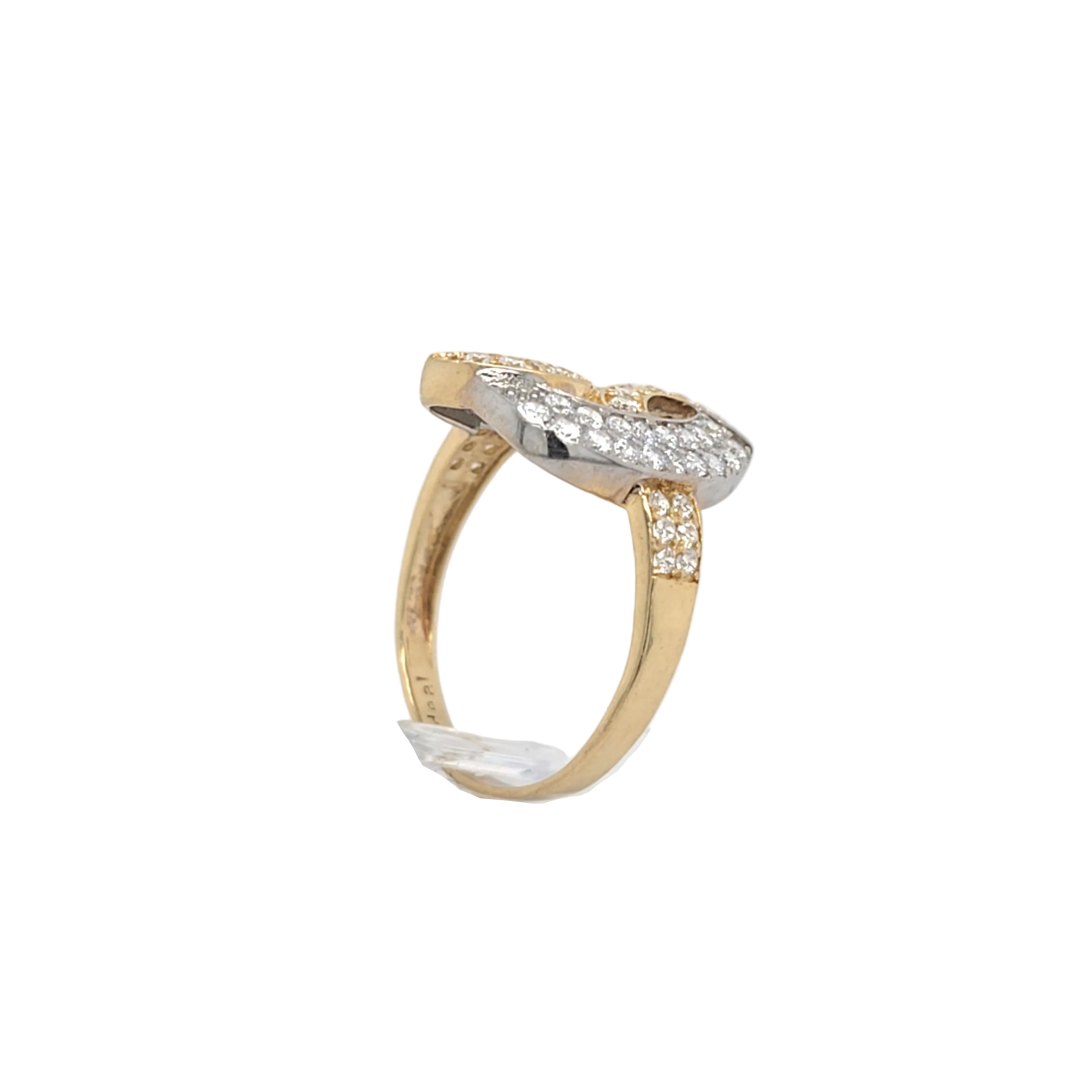 Damen Ring Gelbgold Weißgold 585 14 kt Zirkonia
