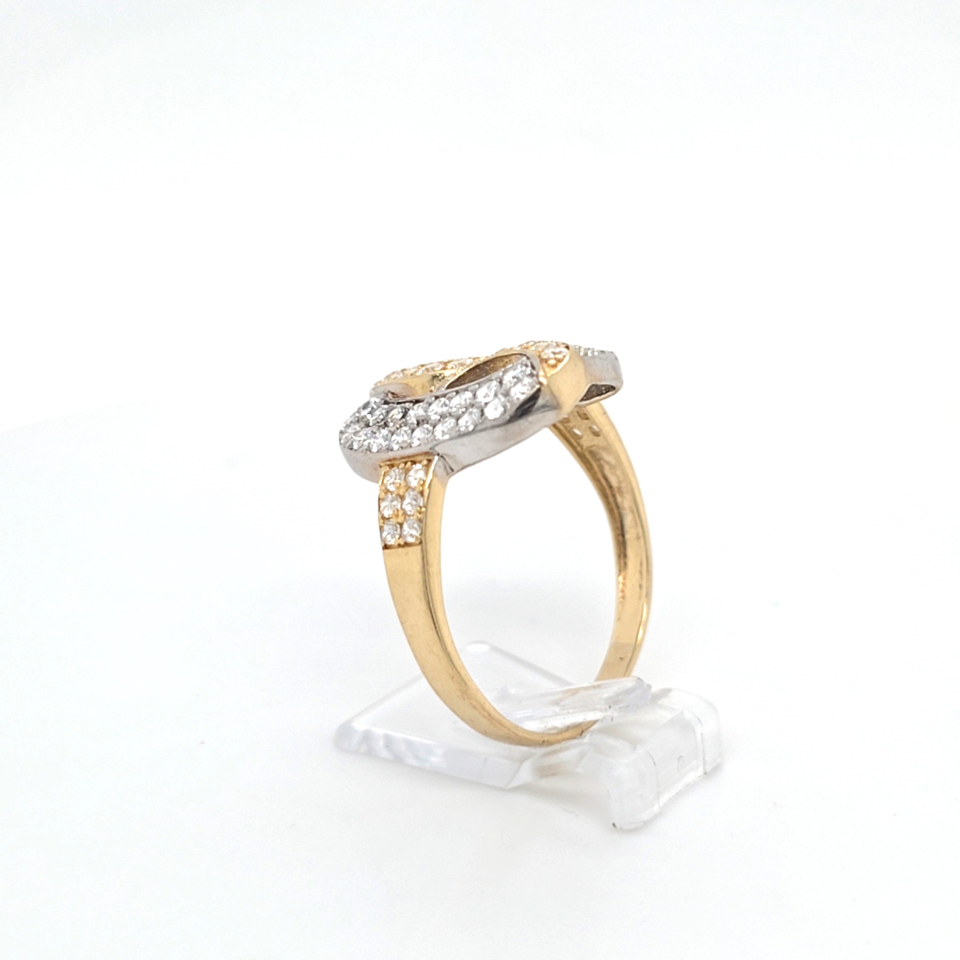 Damen Ring Gelbgold Weißgold 585 14 kt Zirkonia Schmuck Geschenk 192259