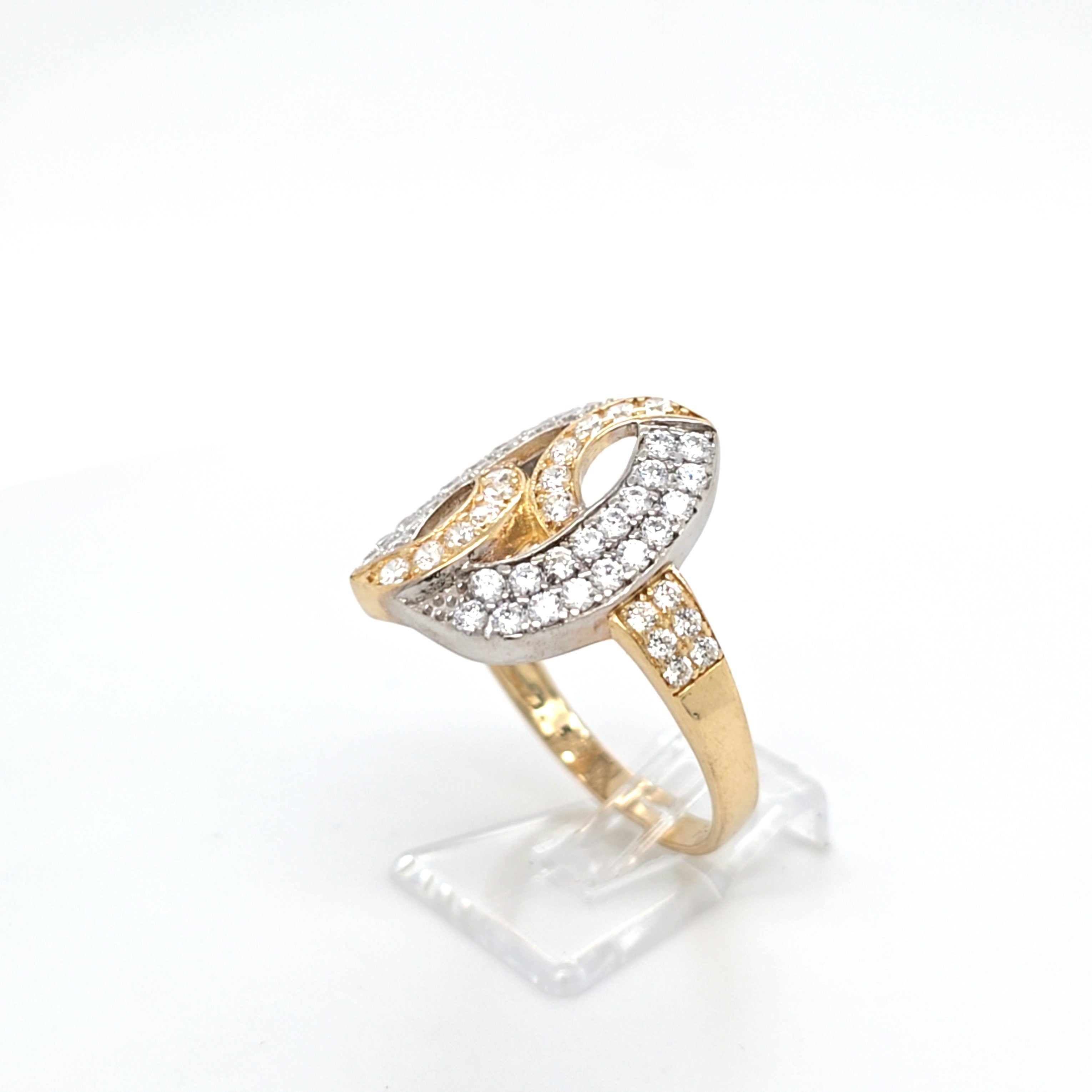 Damen Ring Gelbgold Weißgold 585 14 kt Zirkonia Schmuck Geschenk 192259