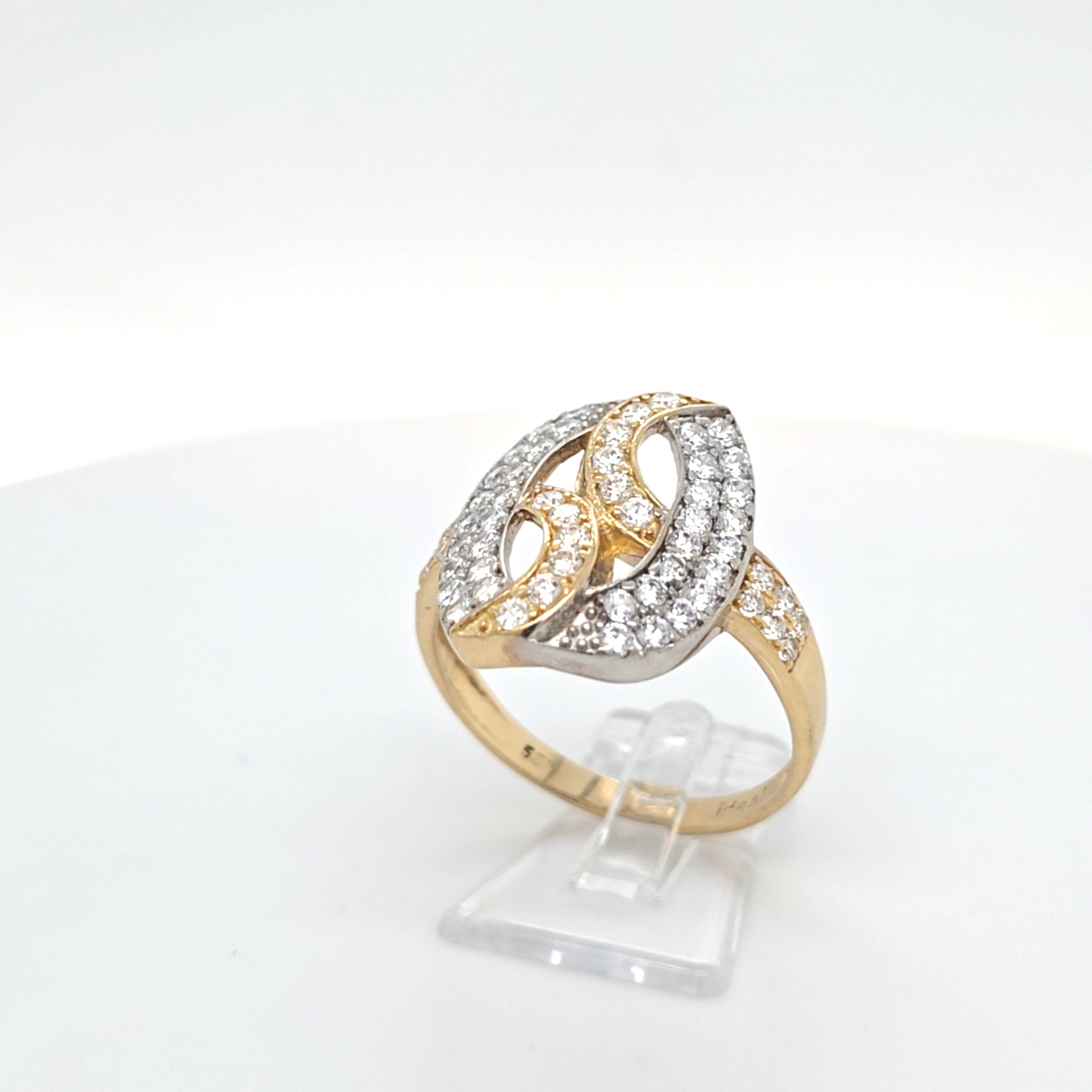 Damen Ring Gelbgold Weißgold 585 14 kt Zirkonia Schmuck Geschenk 192259